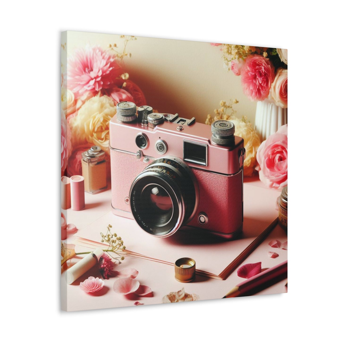 Pretty in Pink: A Vintage Camera Canvas Gallery Wrap