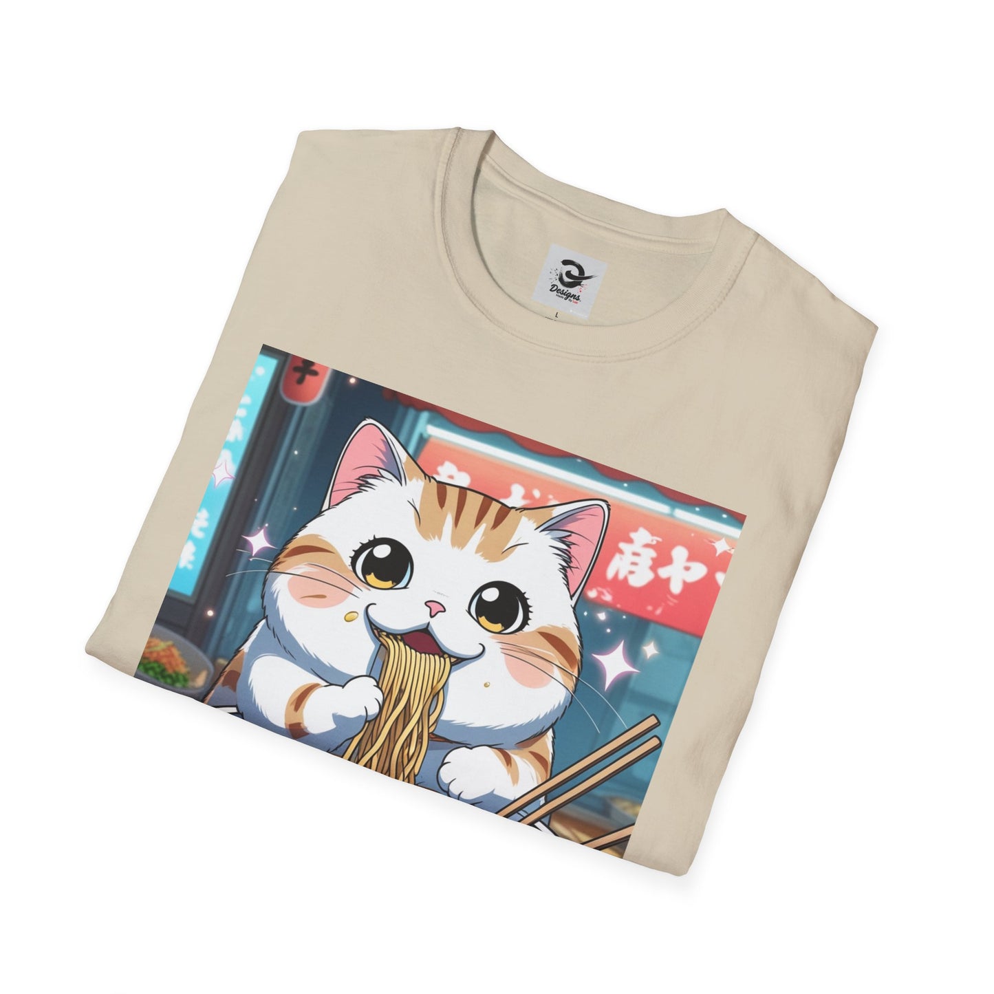 Cute Cat Ramen T-Shirt - Fun and Cozy Design A kawaii anime-style Tshirt