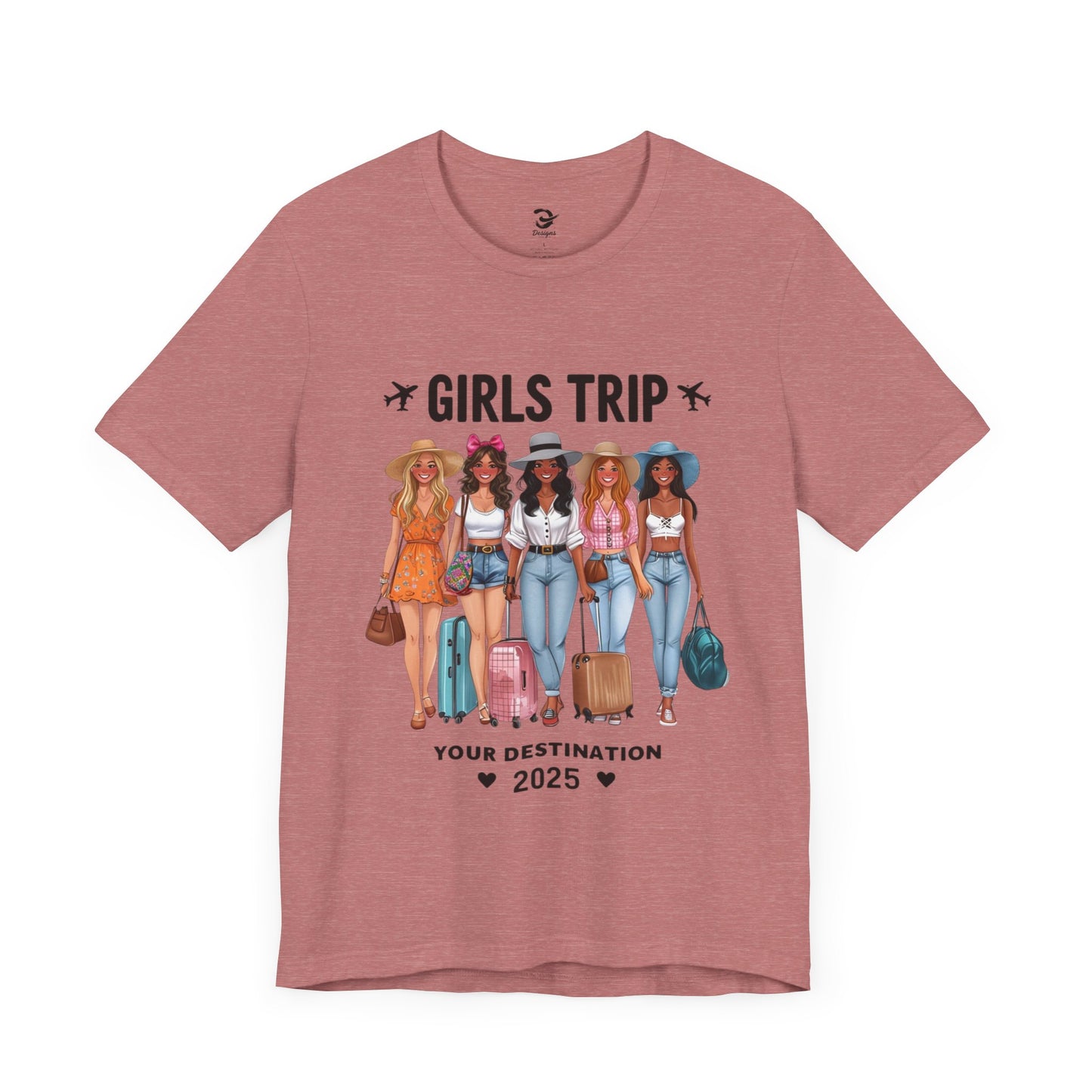 Girls Trip 2025 Unisex Jersey Tee, Travel Shirt, Vacation Top, Friendship Gift, Summer Fun Tee, Group Vacation Shirt