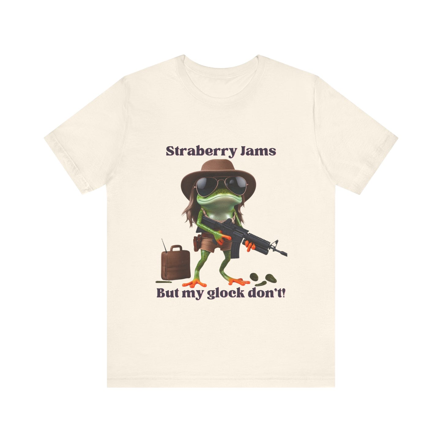 Strawberry Jams But My Glock Don't Shirt Comfort Colors Fun Jersey Short Sleeve Tee