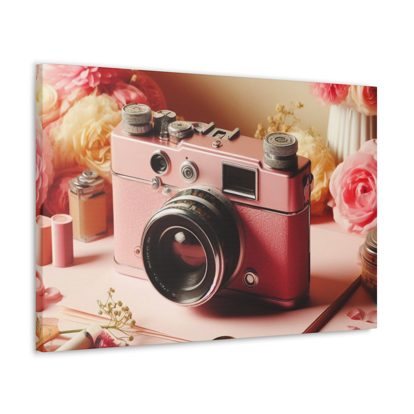 Pretty in Pink: A Vintage Camera Canvas Gallery Wrap