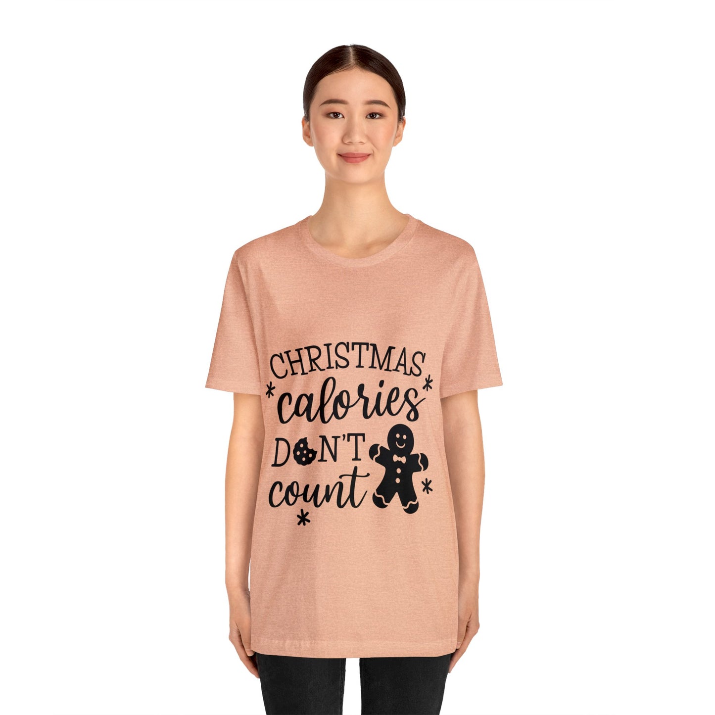 Christmas Calories Don't Count - Humorous Women's Jersey Short Sleeve Tee