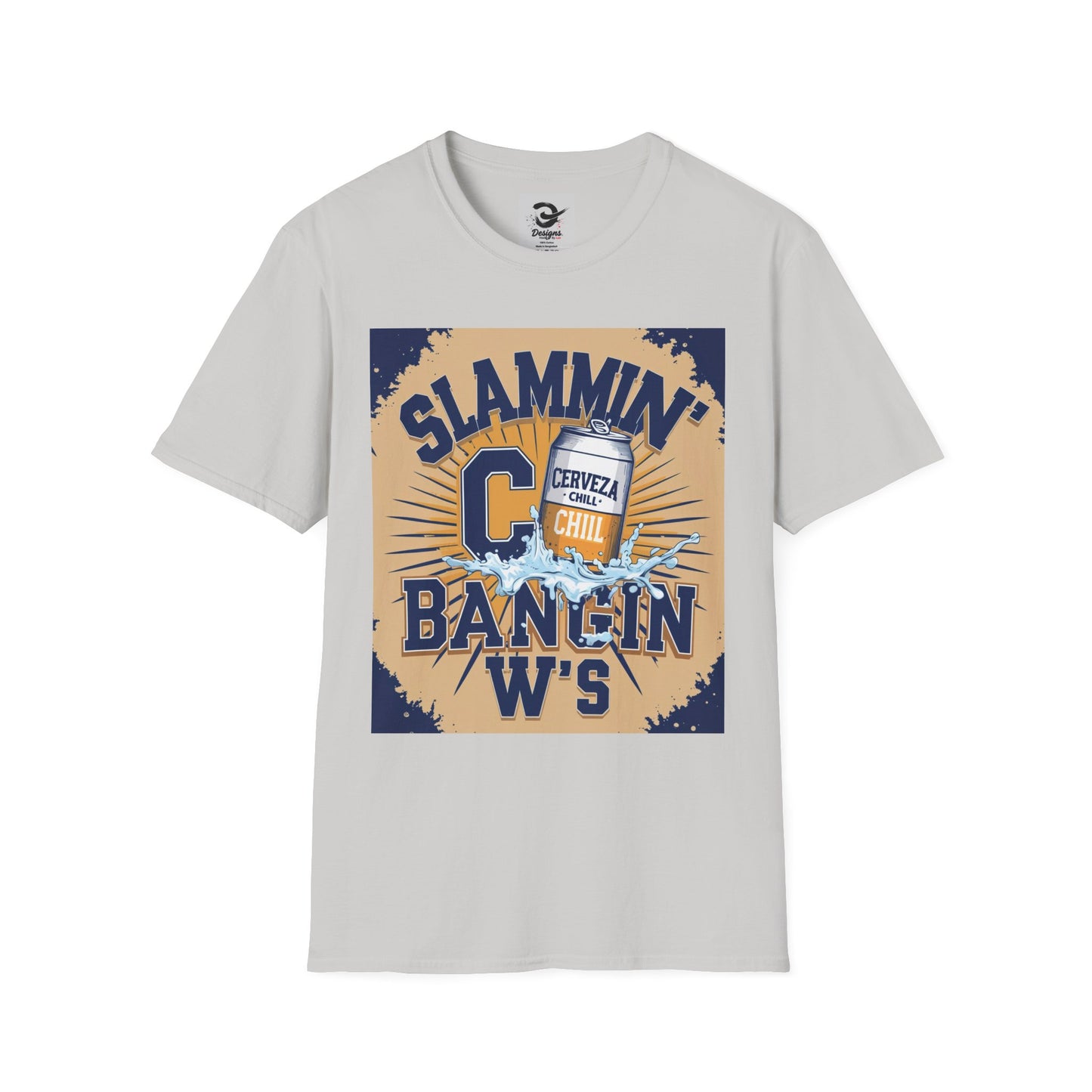 Slammin' Cerveza Unisex Softstyle T-Shirt, Chill Vibes Tee, Casual Summer Shirt, Gift for Beer Lovers, Beachwear