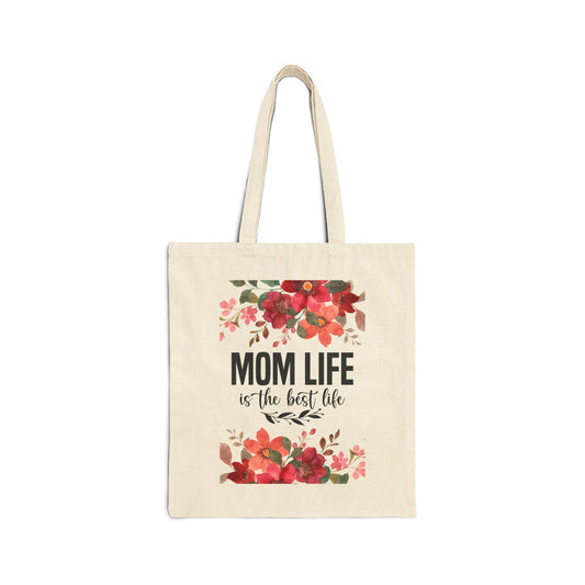 Mom Life Rocks! Cotton Canvas Tote Bag - Celebrate Moms Every Day