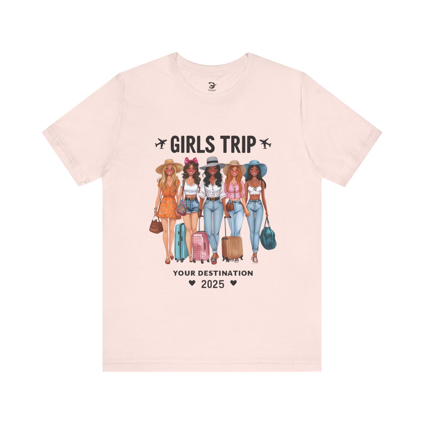 Girls Trip 2025 Unisex Jersey Tee, Travel Shirt, Vacation Top, Friendship Gift, Summer Fun Tee, Group Vacation Shirt
