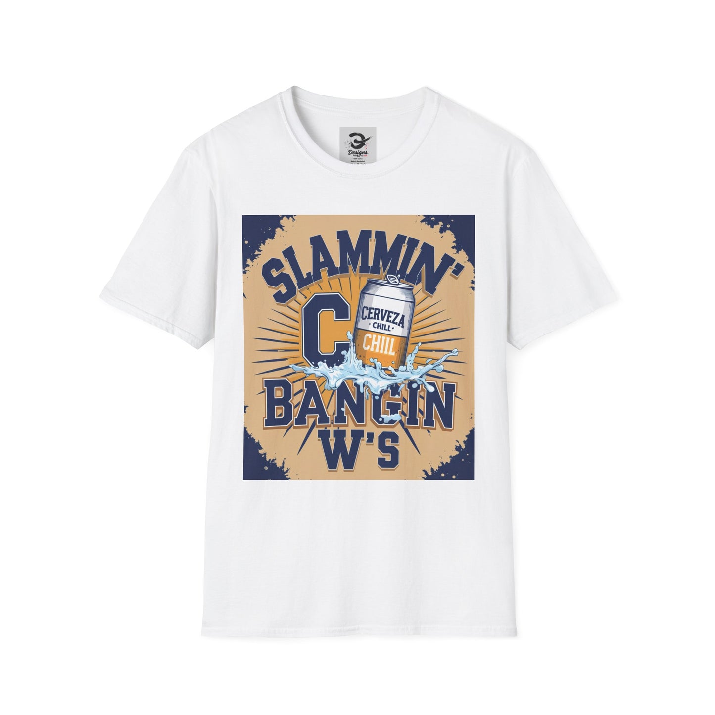 Slammin' Cerveza Unisex Softstyle T-Shirt, Chill Vibes Tee, Casual Summer Shirt, Gift for Beer Lovers, Beachwear