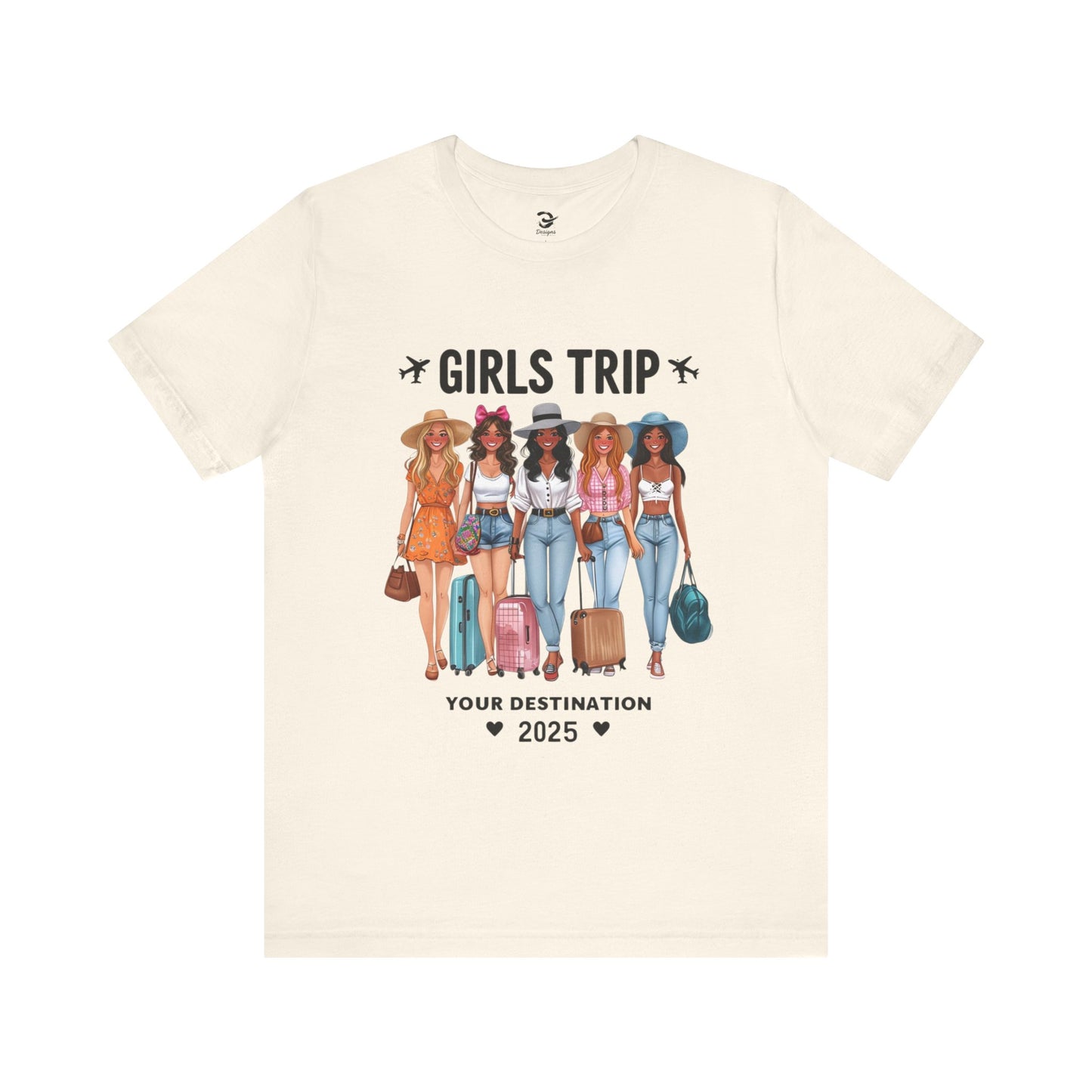 Girls Trip 2025 Unisex Jersey Tee, Travel Shirt, Vacation Top, Friendship Gift, Summer Fun Tee, Group Vacation Shirt