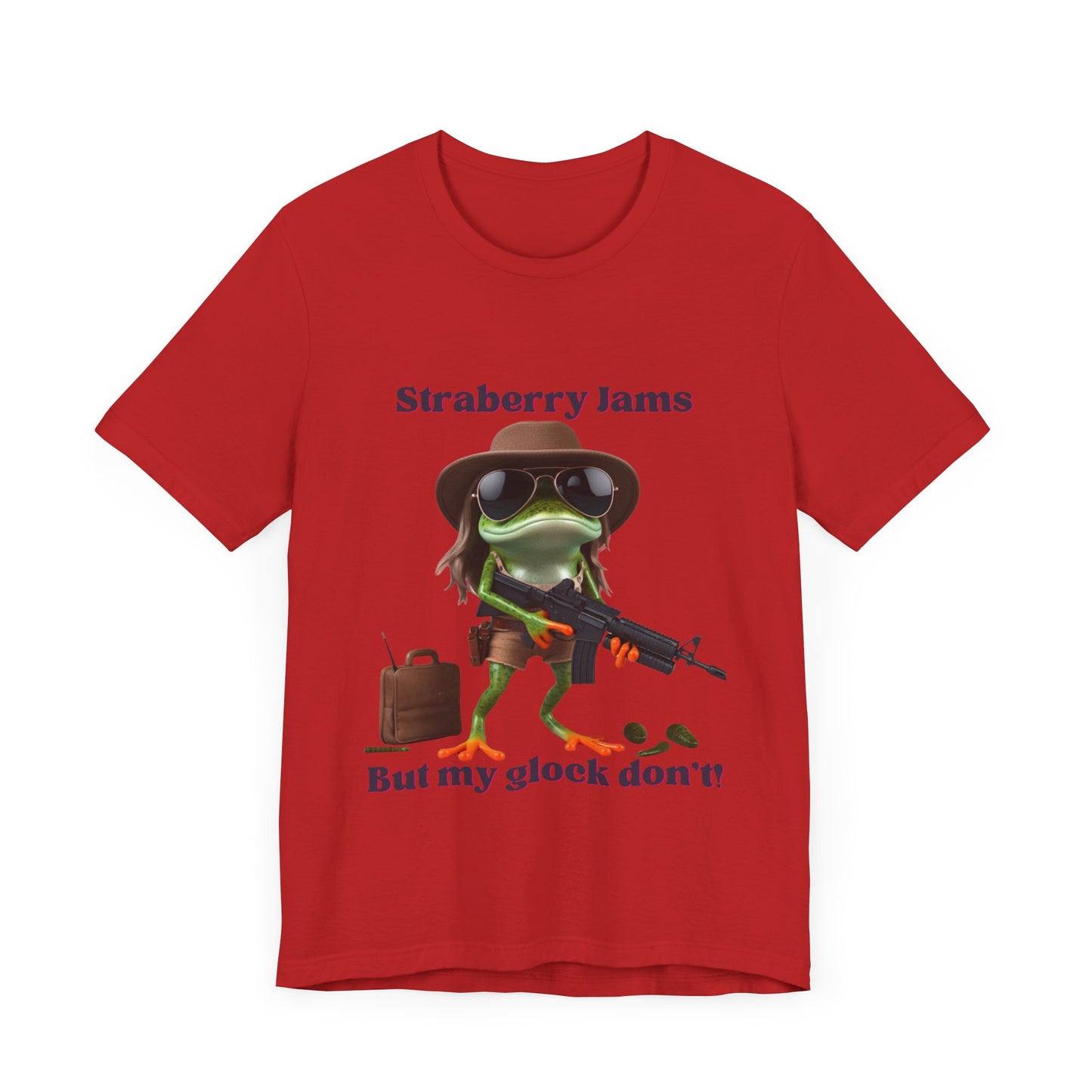 Strawberry Jams But My Glock Don't Shirt Comfort Colors Fun Jersey Short Sleeve Tee