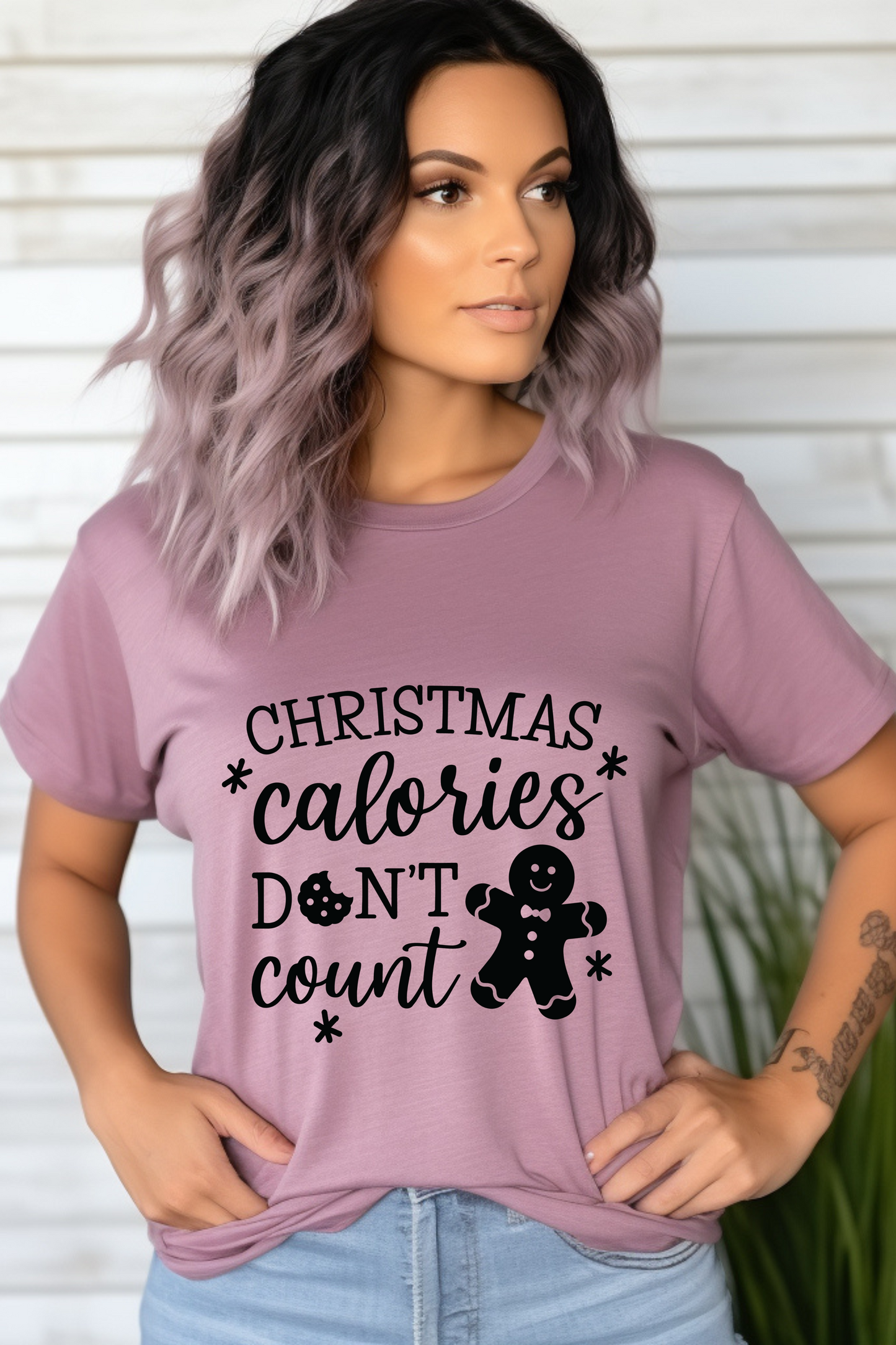 Christmas Calories Don't Count - Humorous Women's Jersey Short Sleeve Tee