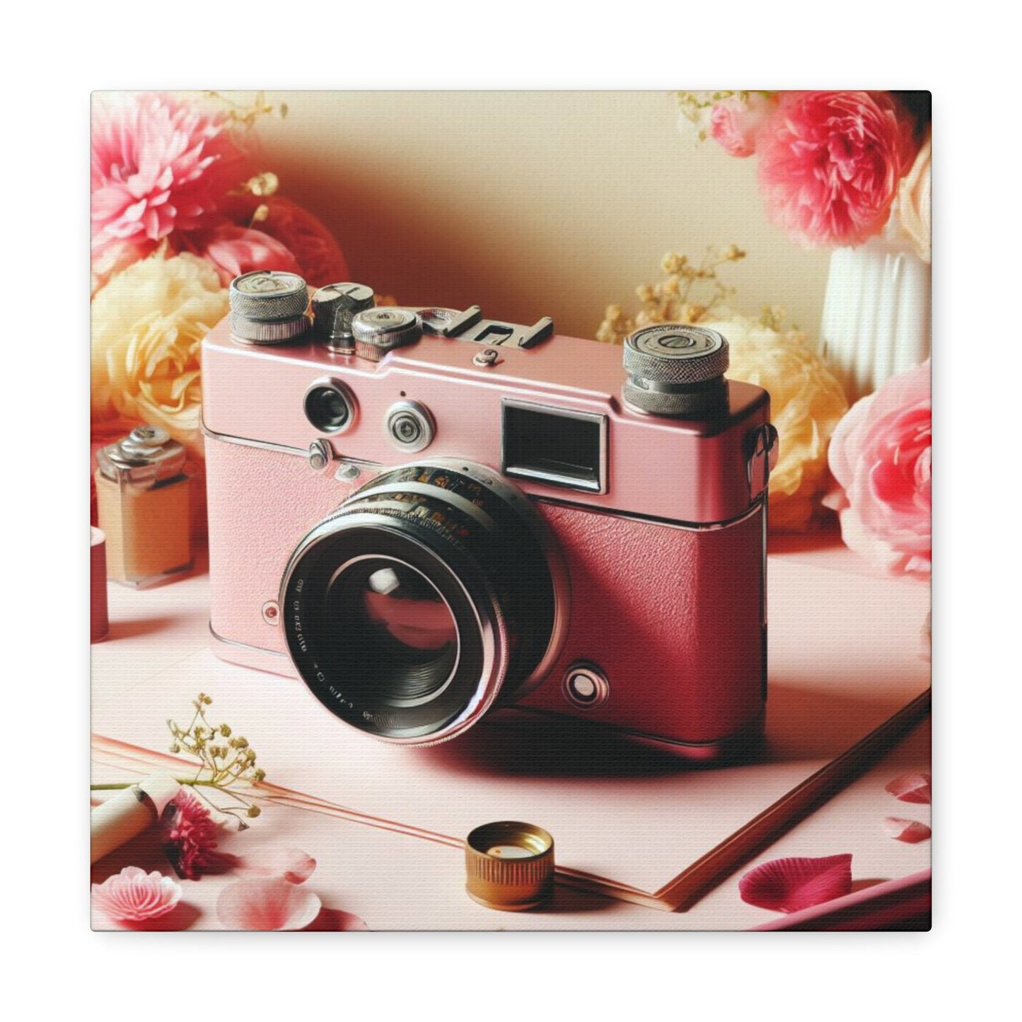 Pretty in Pink: A Vintage Camera Canvas Gallery Wrap