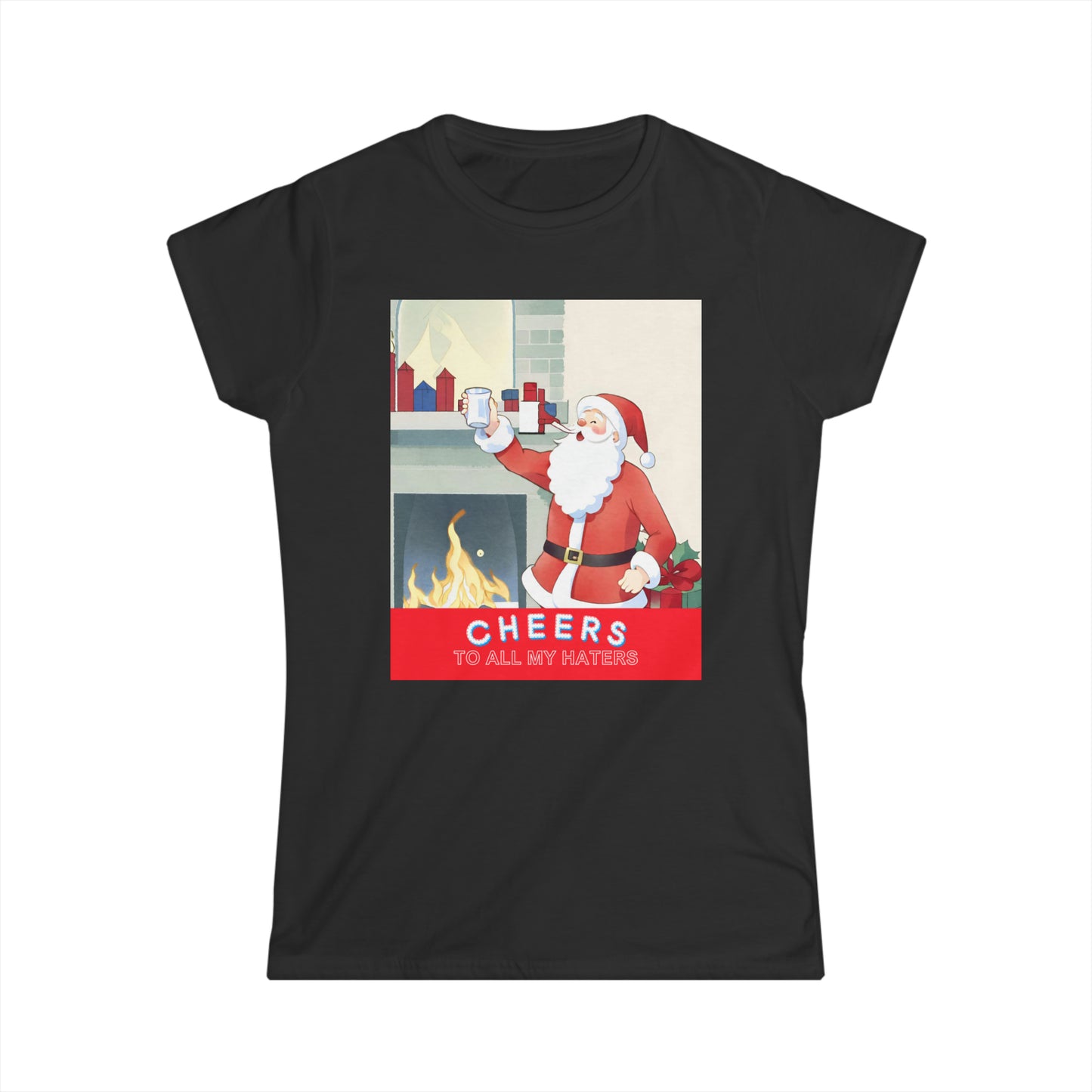 Christmas Women's Softstyle Tee - Cheers to All My Haters