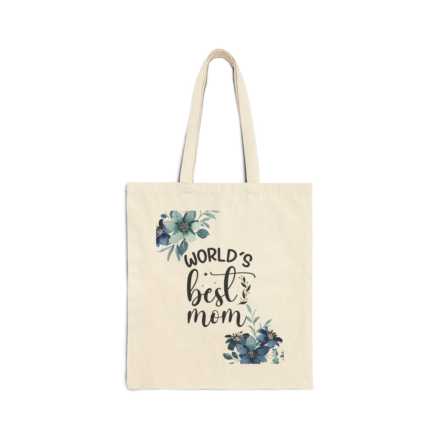 World's Best Mom Cotton Canvas Tote Bag | Mom Gift Tote Bag