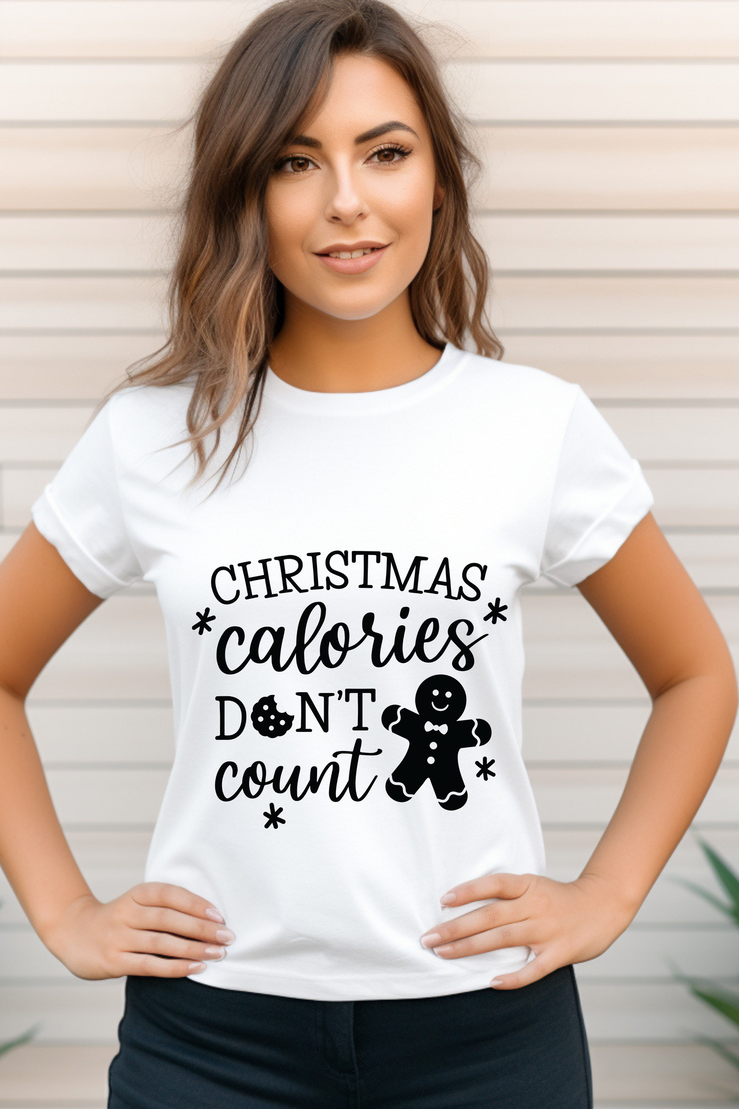 Christmas Calories Don't Count - Humorous Women's Jersey Short Sleeve Tee