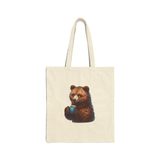 Bear Cotton Canvas Tote Bag