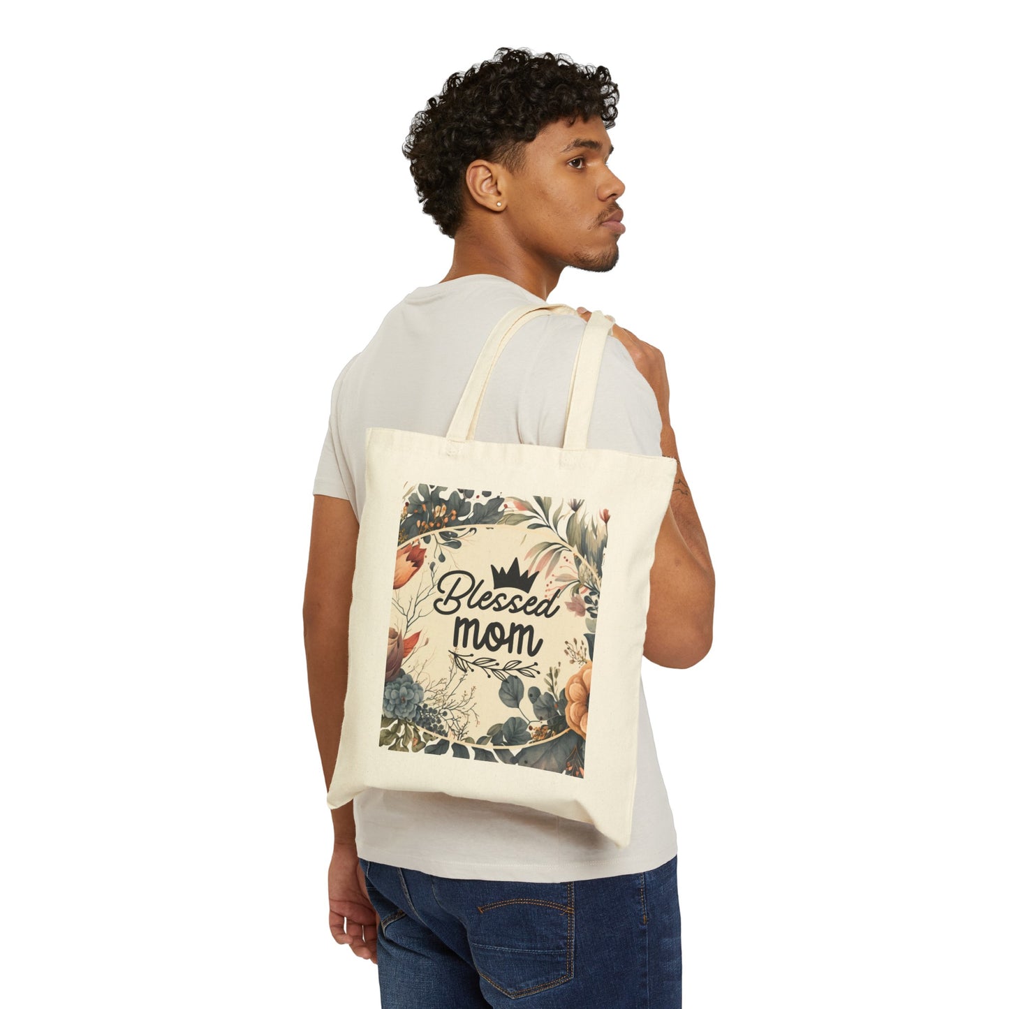 Blessed Mom Gift Ideas, Inspirational Tote Bag for Mom, Bible Verse Mom Tote Bag