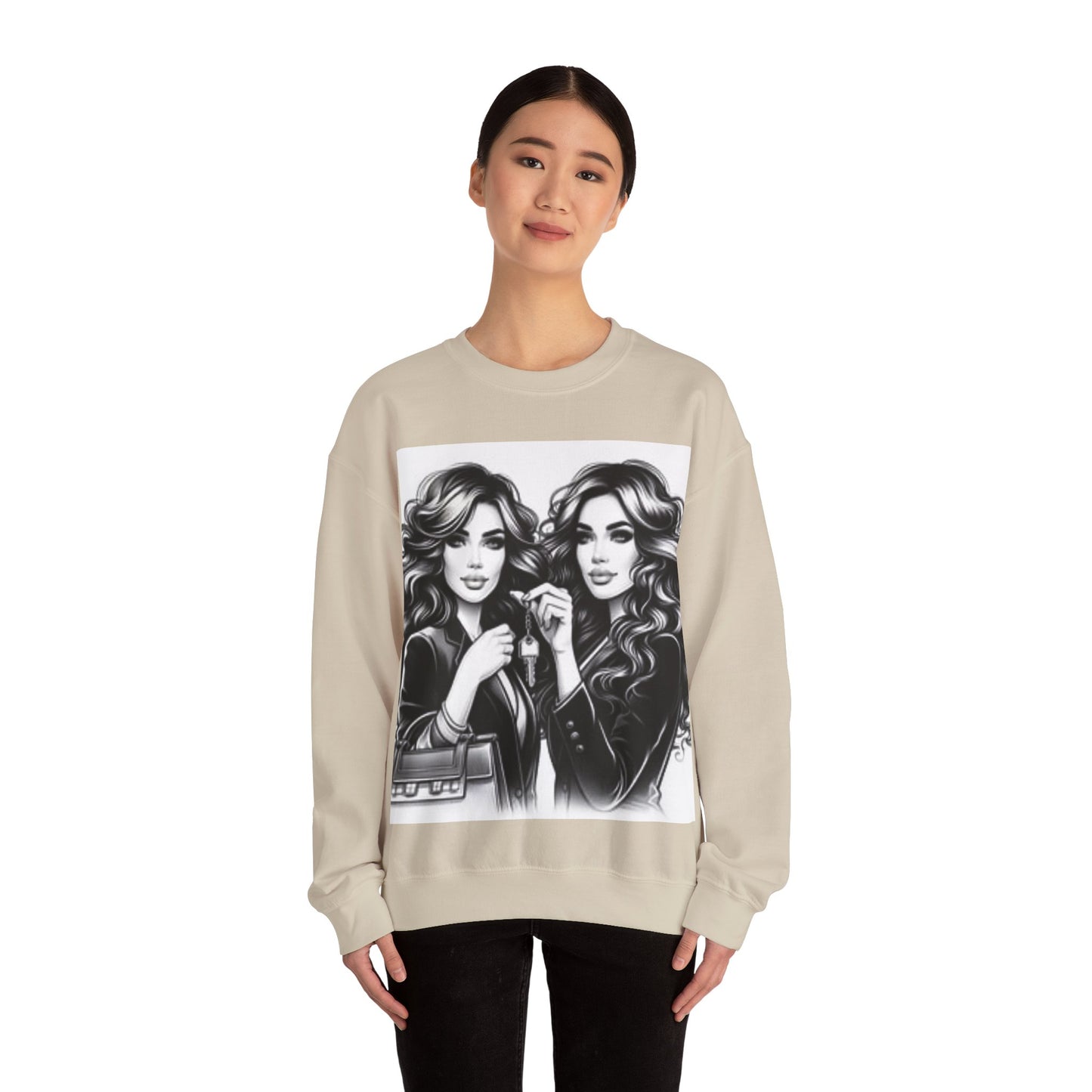 Power Up Your Day, Sell Homes All Week: Realtor Crew | Unisex Heavy Blend™ Crewneck Sweatshirt