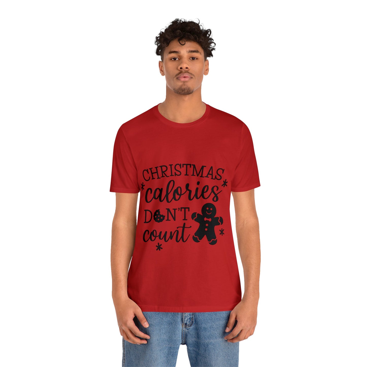 Christmas Calories Don't Count - Humorous Women's Jersey Short Sleeve Tee