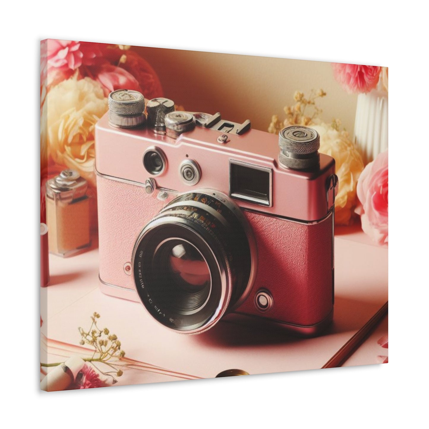 Pretty in Pink: A Vintage Camera Canvas Gallery Wrap