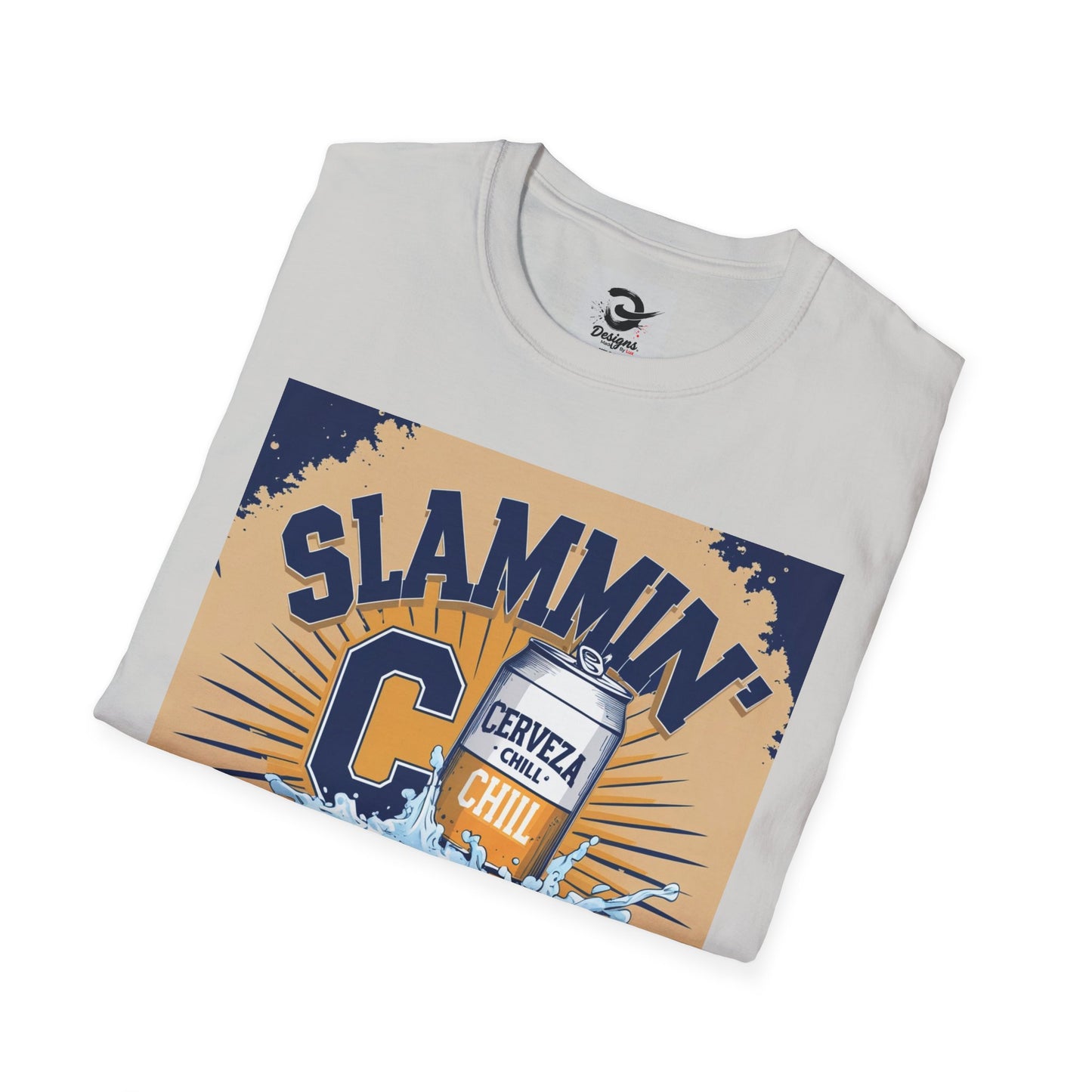 Slammin' Cerveza Unisex Softstyle T-Shirt, Chill Vibes Tee, Casual Summer Shirt, Gift for Beer Lovers, Beachwear