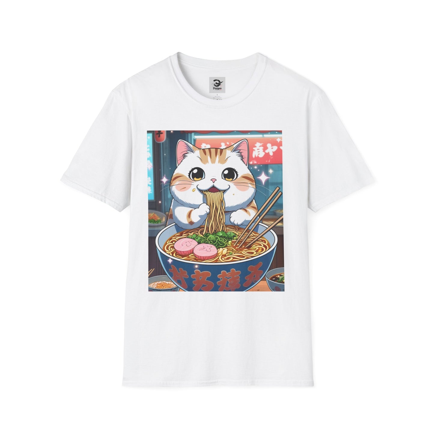 Cute Cat Ramen T-Shirt - Fun and Cozy Design A kawaii anime-style Tshirt