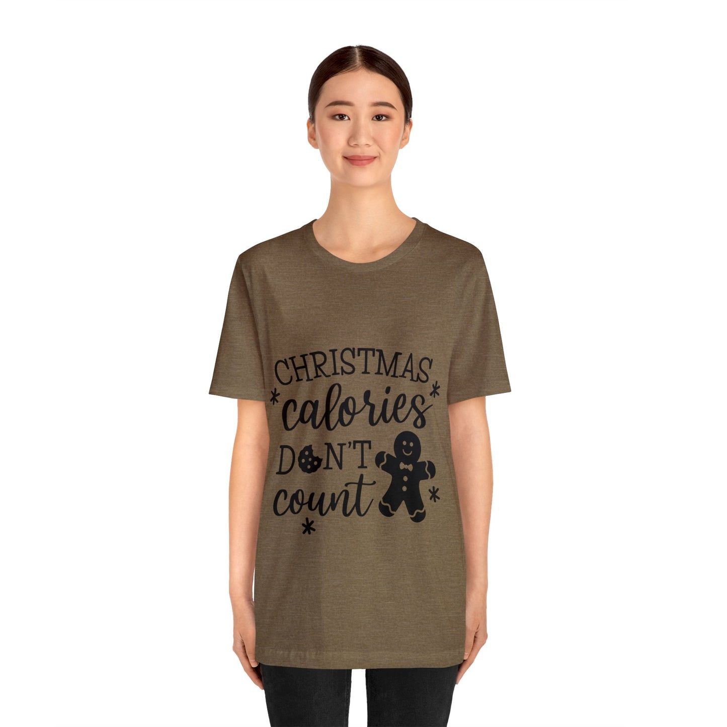 Christmas Calories Don't Count - Humorous Women's Jersey Short Sleeve Tee