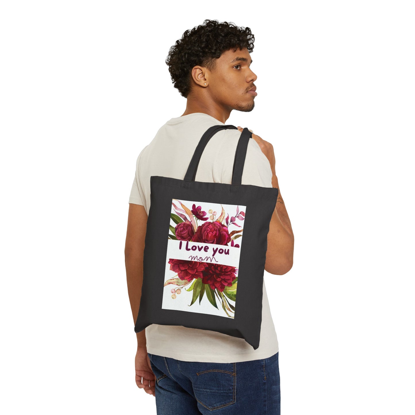 Best Gift for mom! I love You Mom Cotton Canvas Tote Bag