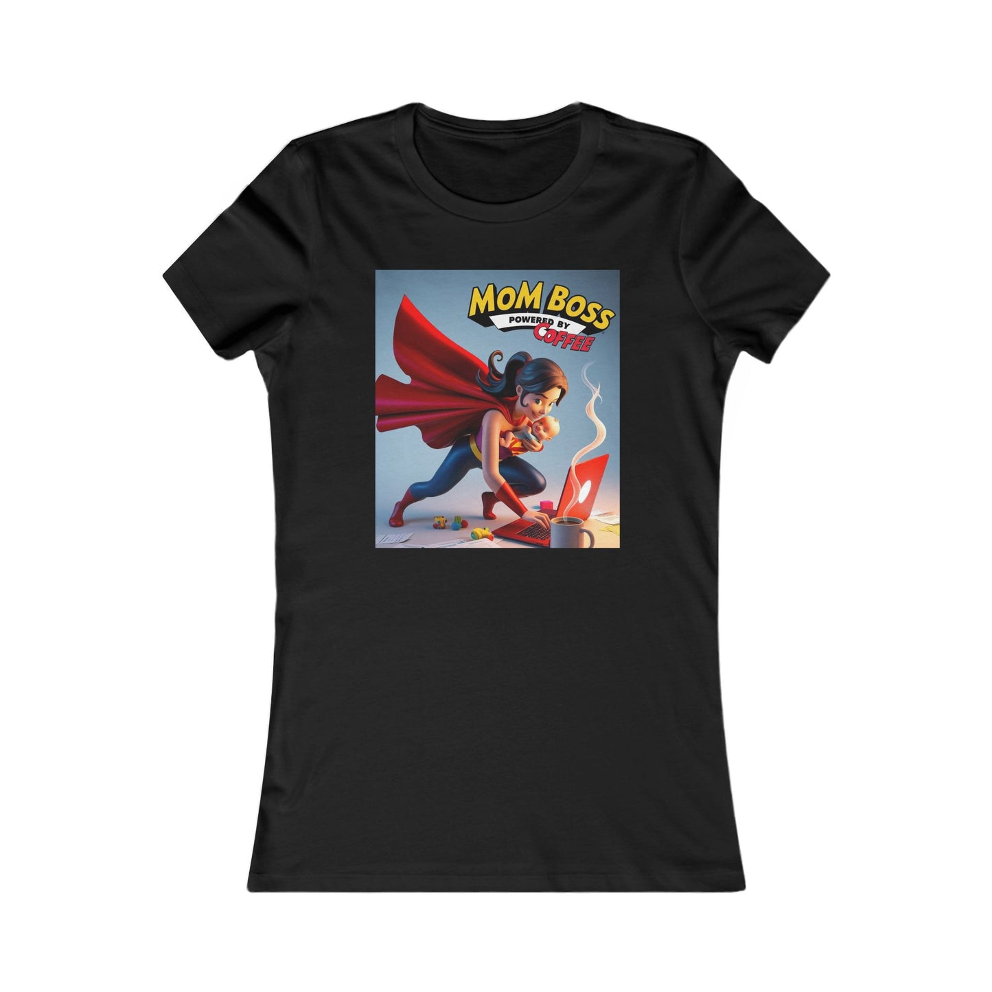 Women's Tee - MOM BOSS POWERED BY COFFEE