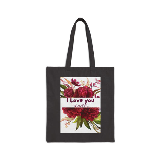 Best Gift for mom! I love You Mom Cotton Canvas Tote Bag