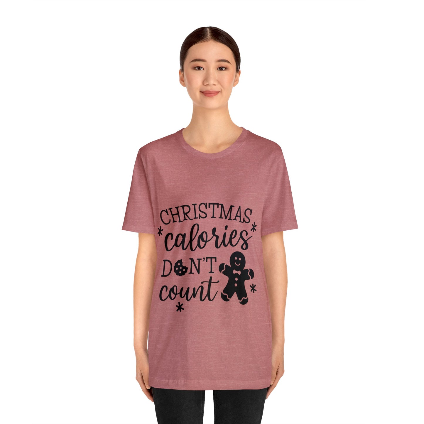 Christmas Calories Don't Count - Humorous Women's Jersey Short Sleeve Tee