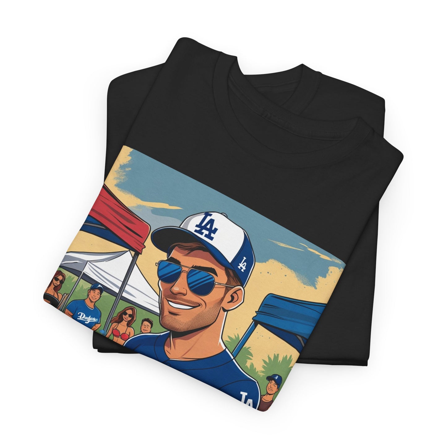 Graphic Cartoon Dad Humor Grilling Champion Unisex Heavy Cotton Tee - Perfect for BBQ Lovers