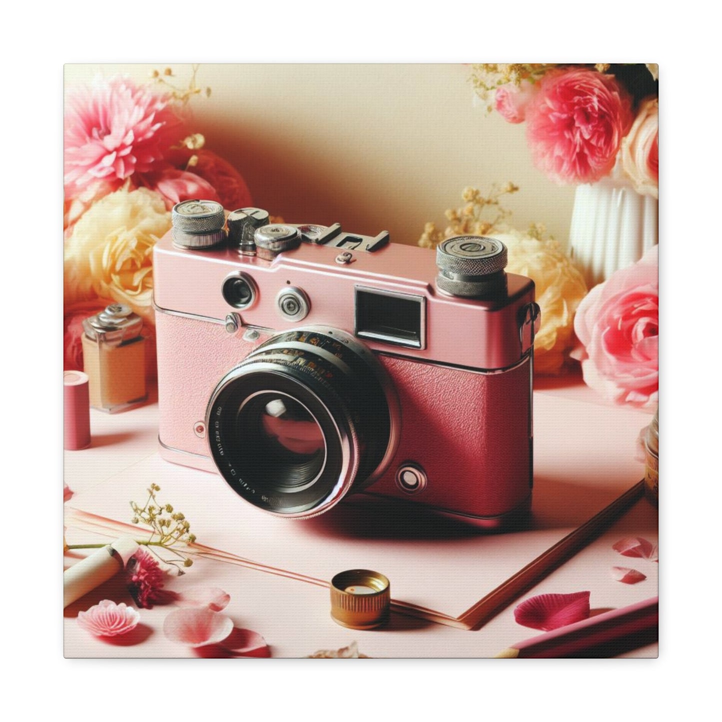 Pretty in Pink: A Vintage Camera Canvas Gallery Wrap