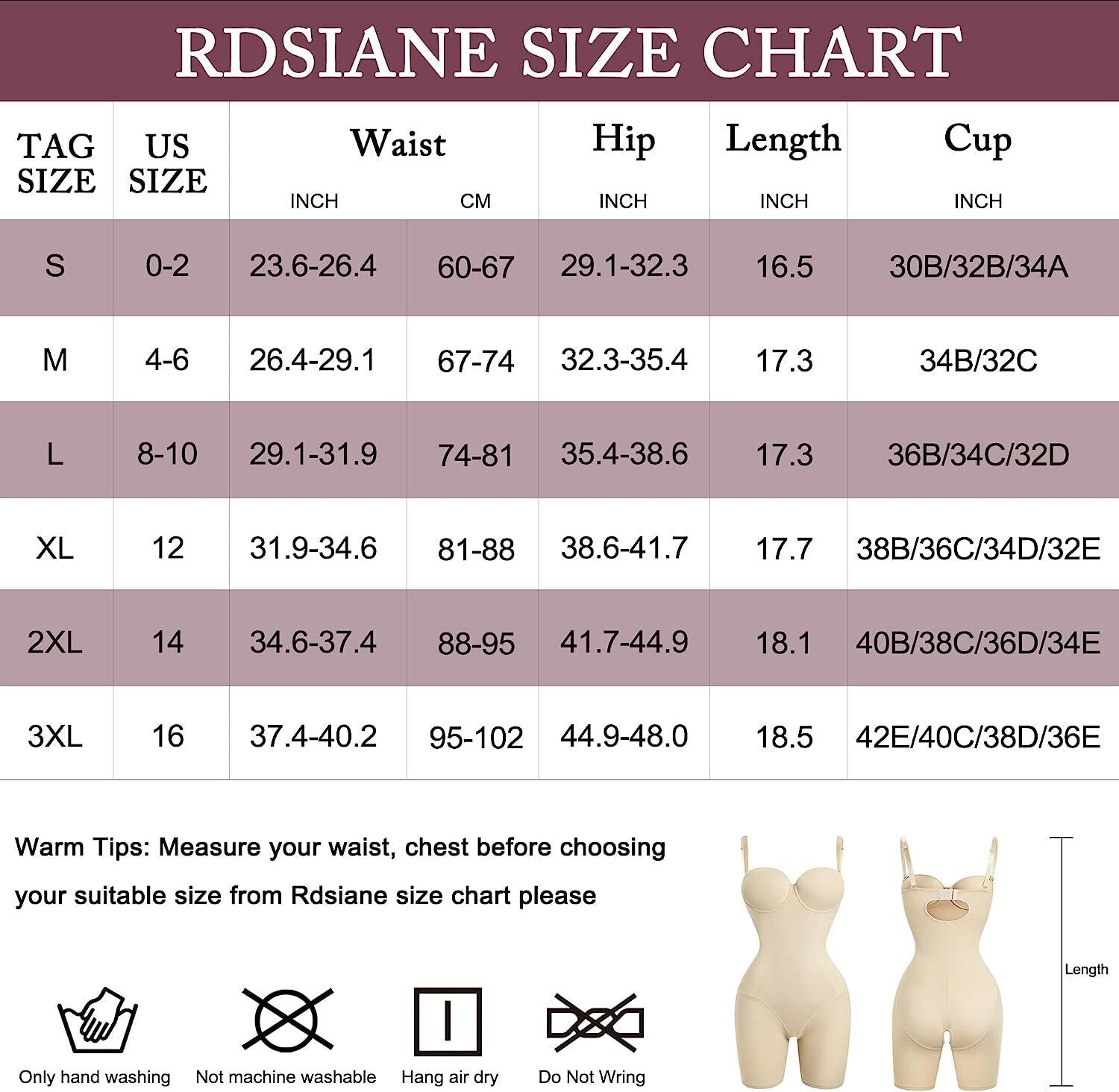 RDSIANE Women'S Shapewear Tummy Control Bodysuit Slimming Waist Trainer Body Sha