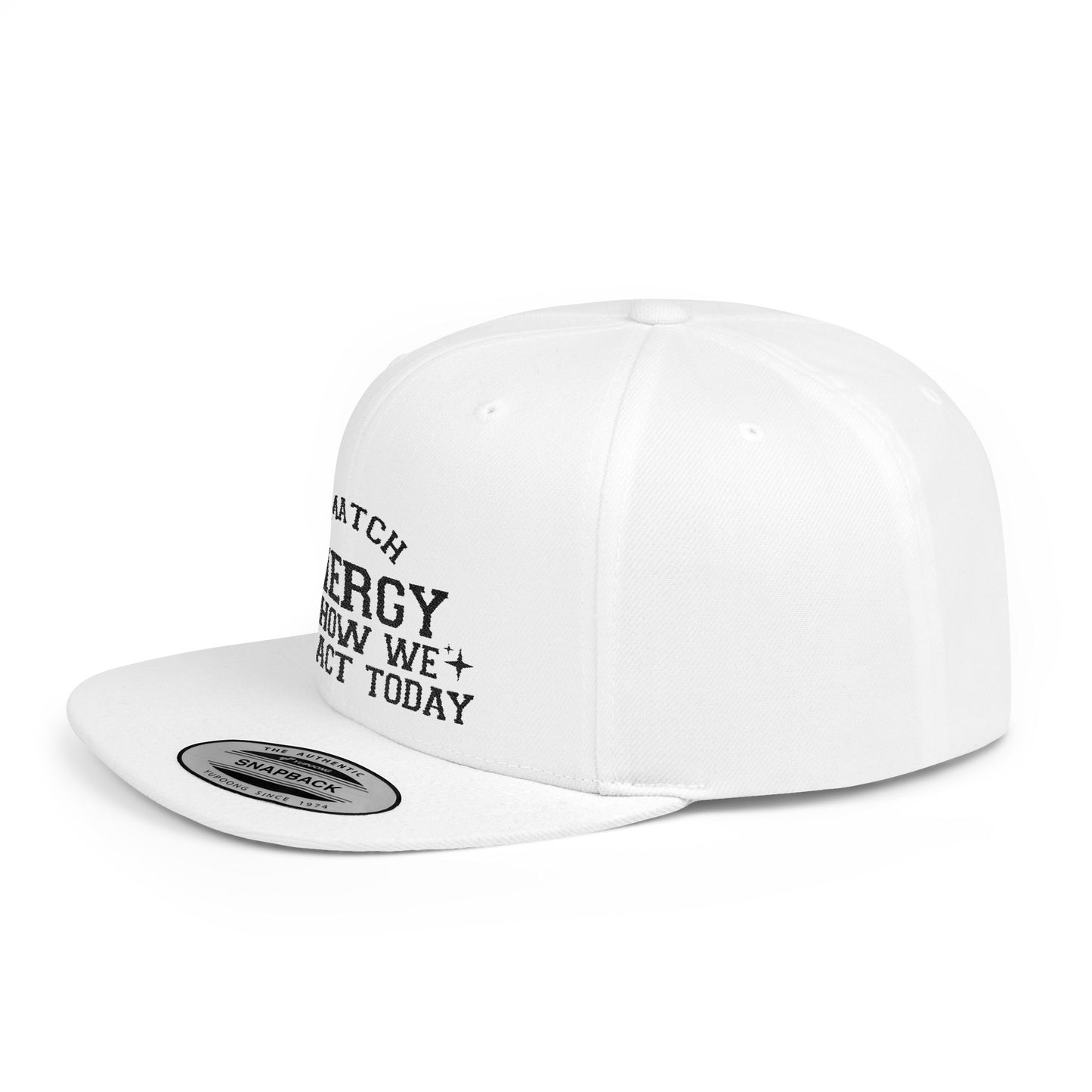Energetic Flat Bill Snapback Hat - I Match Energy Graphic Cap
