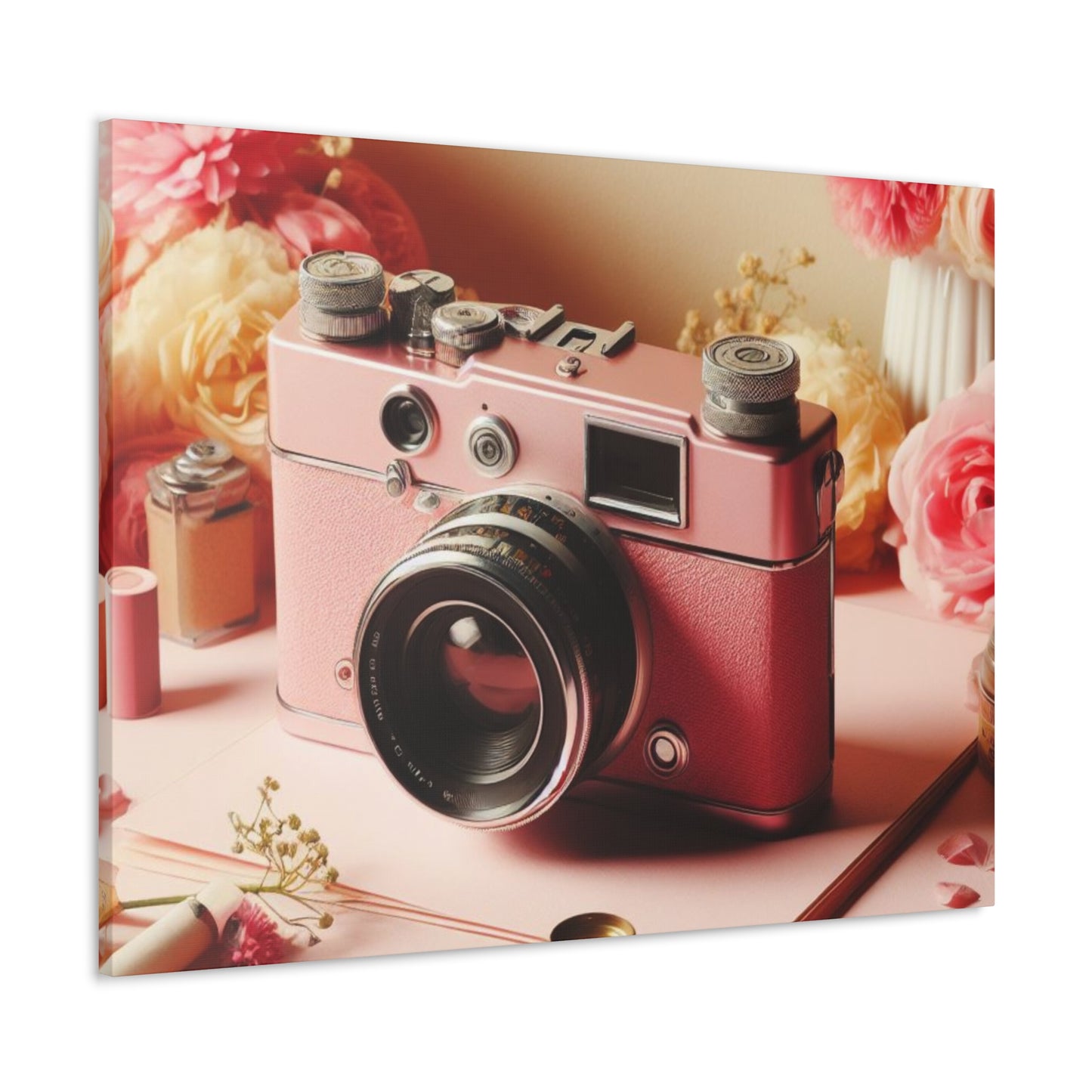 Pretty in Pink: A Vintage Camera Canvas Gallery Wrap