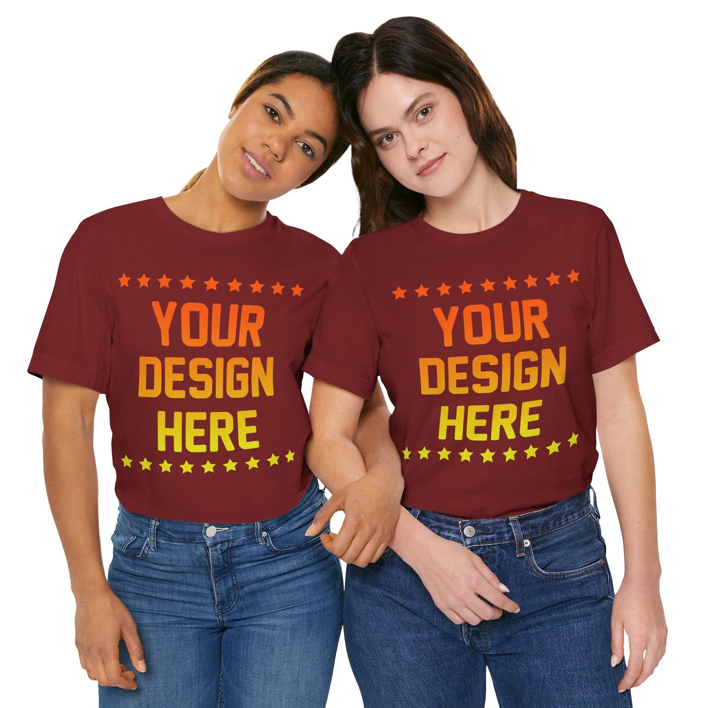 Custom T-shirt Designs Unisex Jersey Short Sleeve Tee Wear Your Own Design