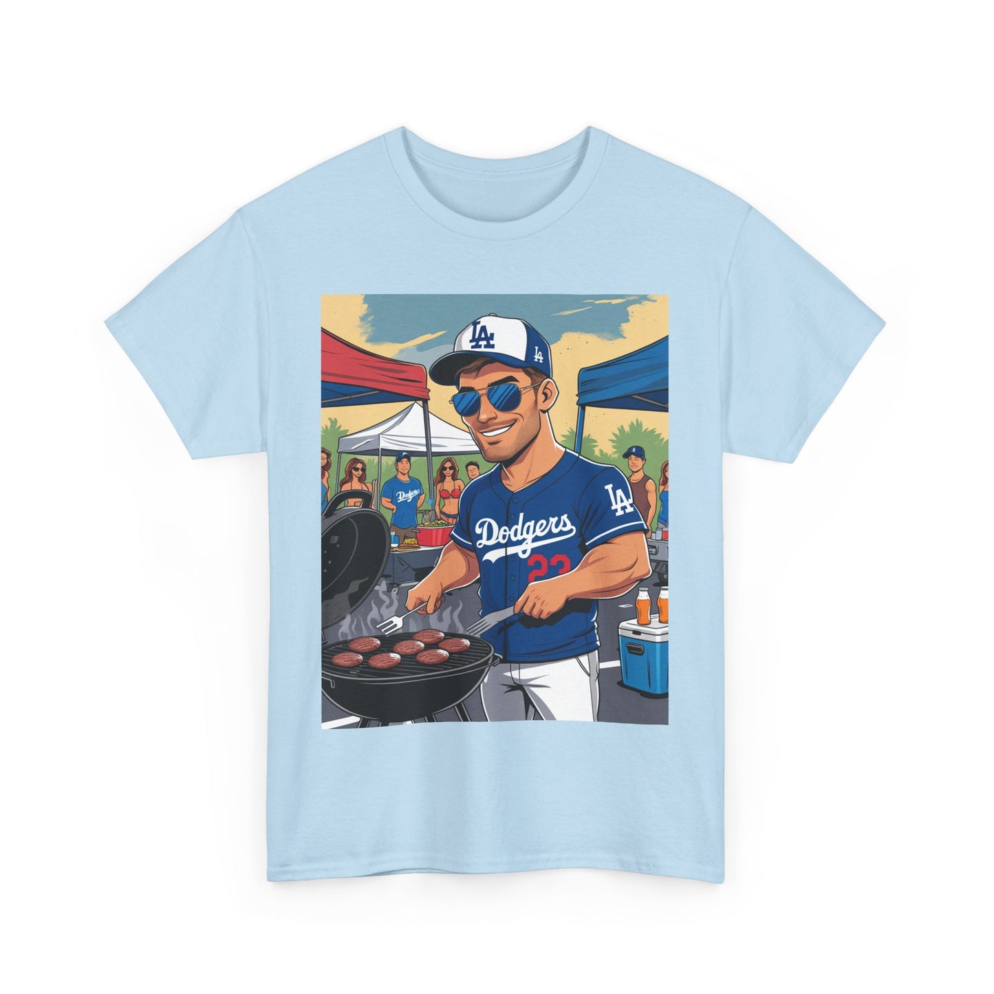 Graphic Cartoon Dad Humor Grilling Champion Unisex Heavy Cotton Tee - Perfect for BBQ Lovers