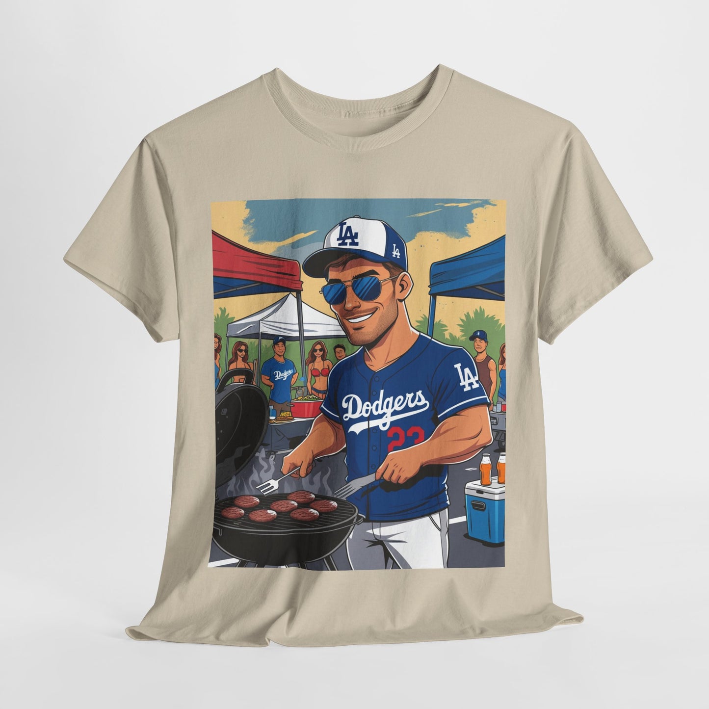 Graphic Cartoon Dad Humor Grilling Champion Unisex Heavy Cotton Tee - Perfect for BBQ Lovers