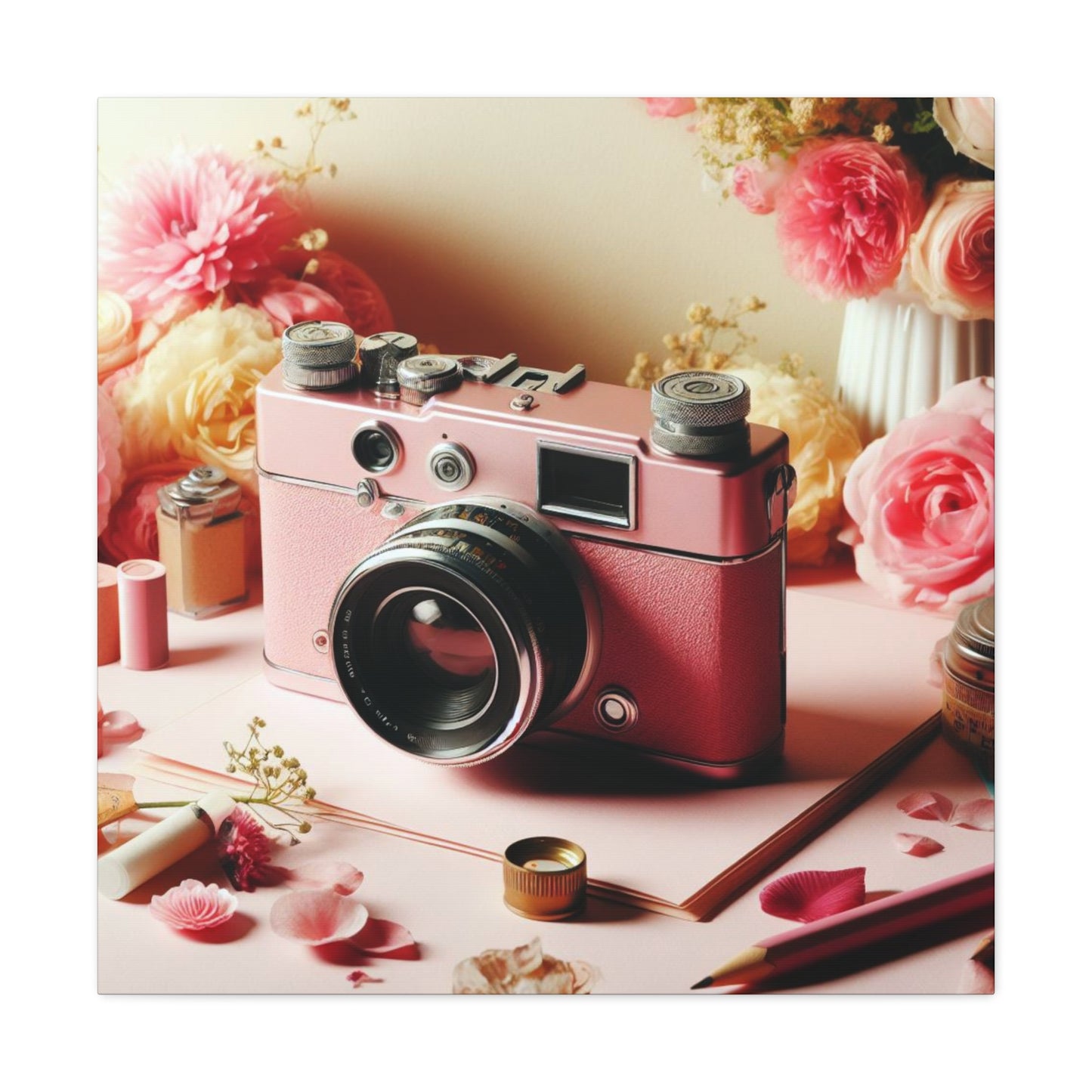 Pretty in Pink: A Vintage Camera Canvas Gallery Wrap