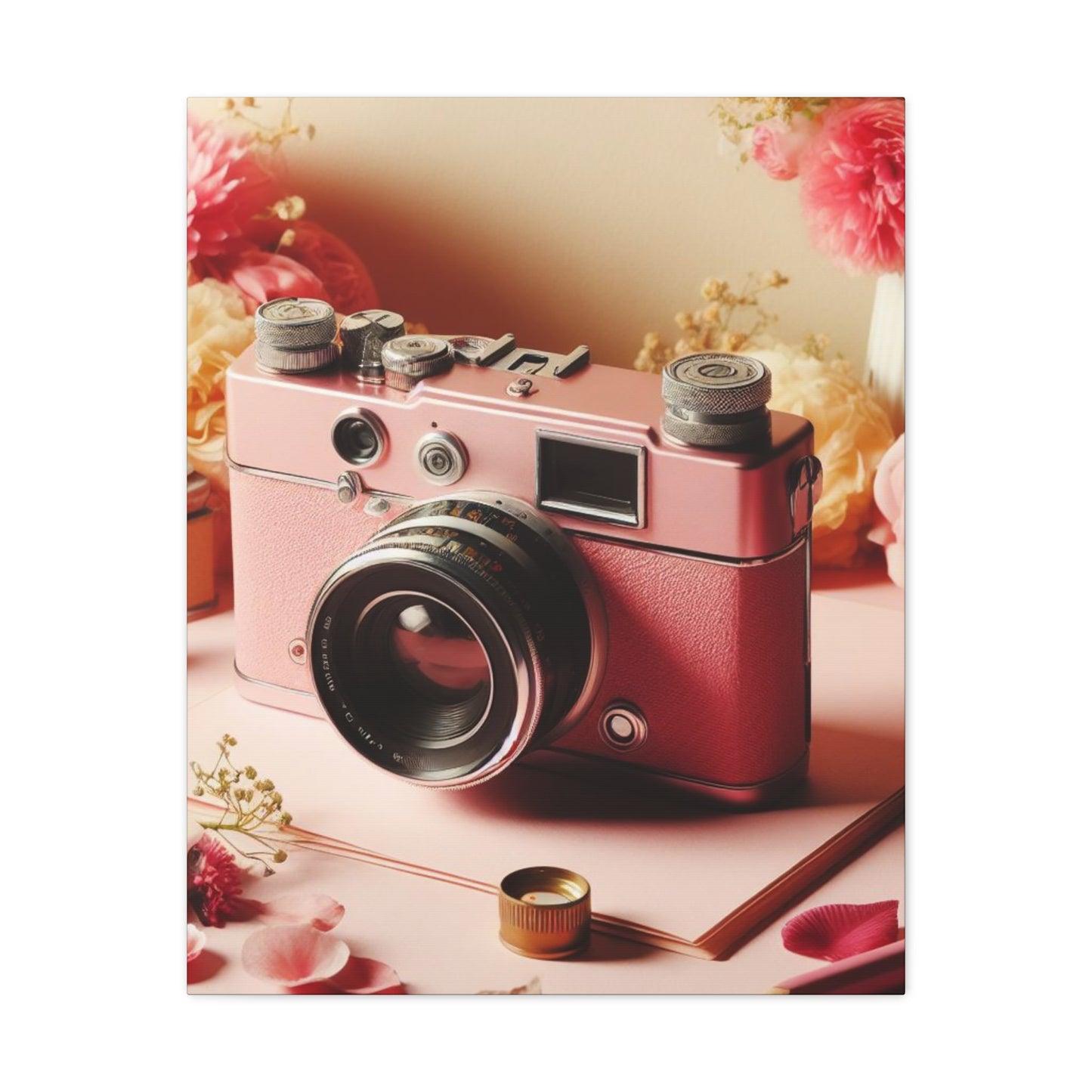 Pretty in Pink: A Vintage Camera Canvas Gallery Wrap