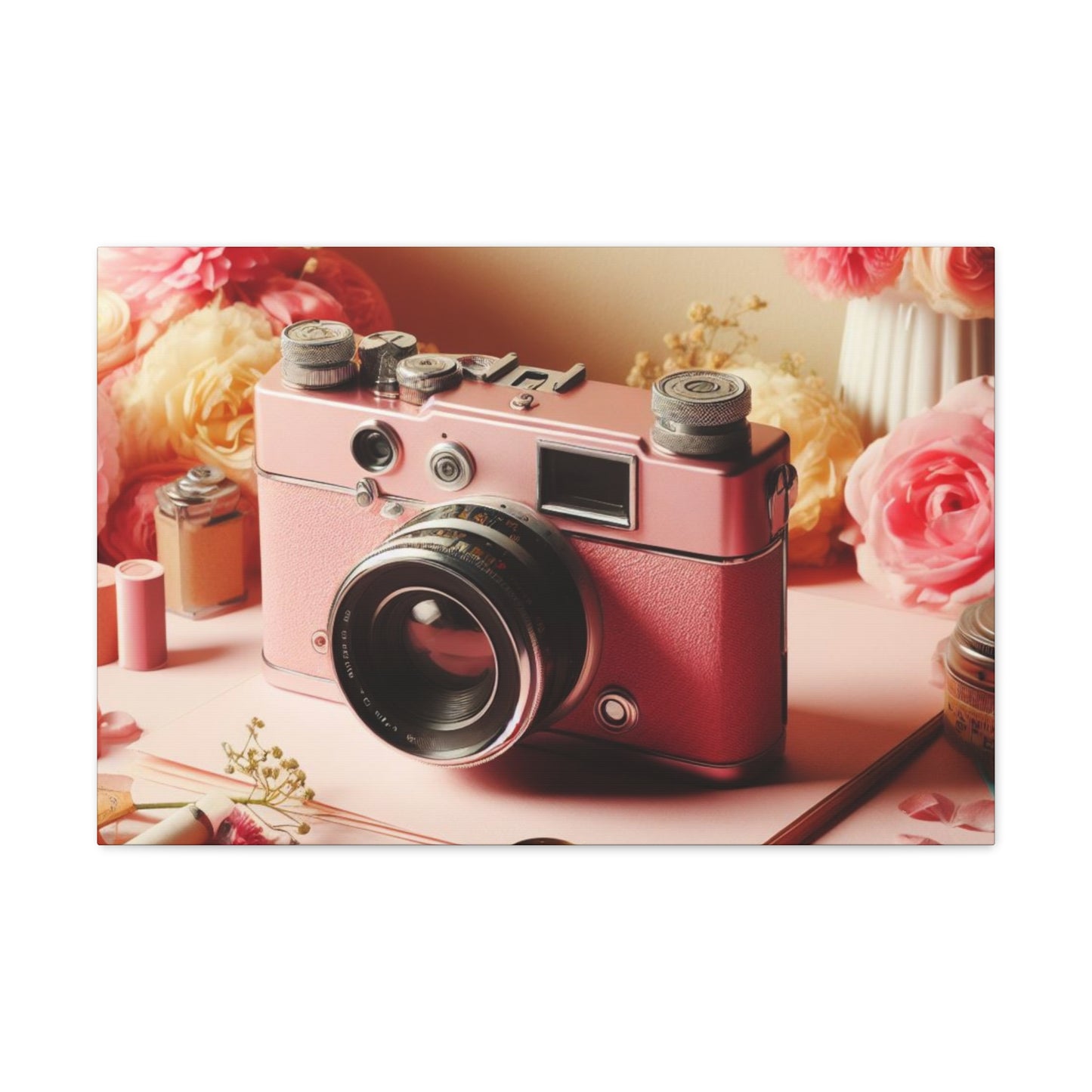 Pretty in Pink: A Vintage Camera Canvas Gallery Wrap