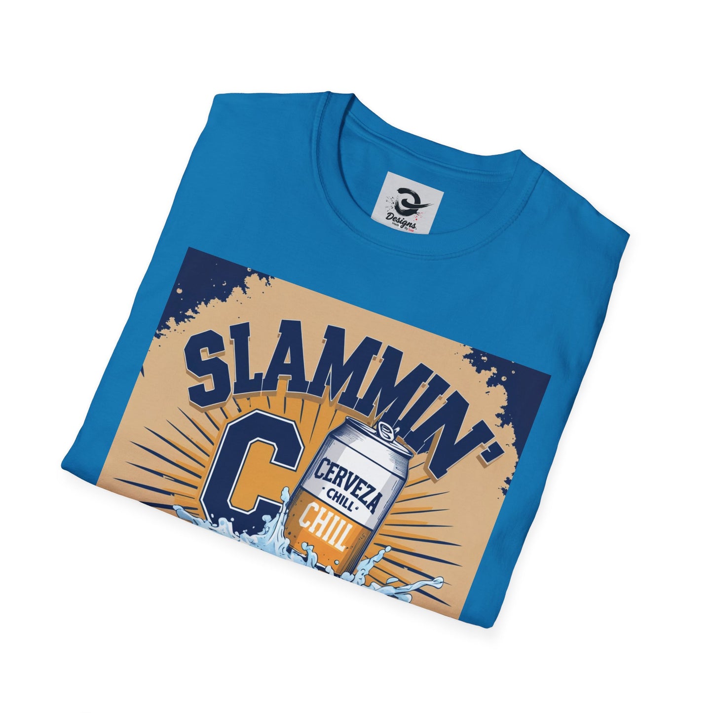 Slammin' Cerveza Unisex Softstyle T-Shirt, Chill Vibes Tee, Casual Summer Shirt, Gift for Beer Lovers, Beachwear