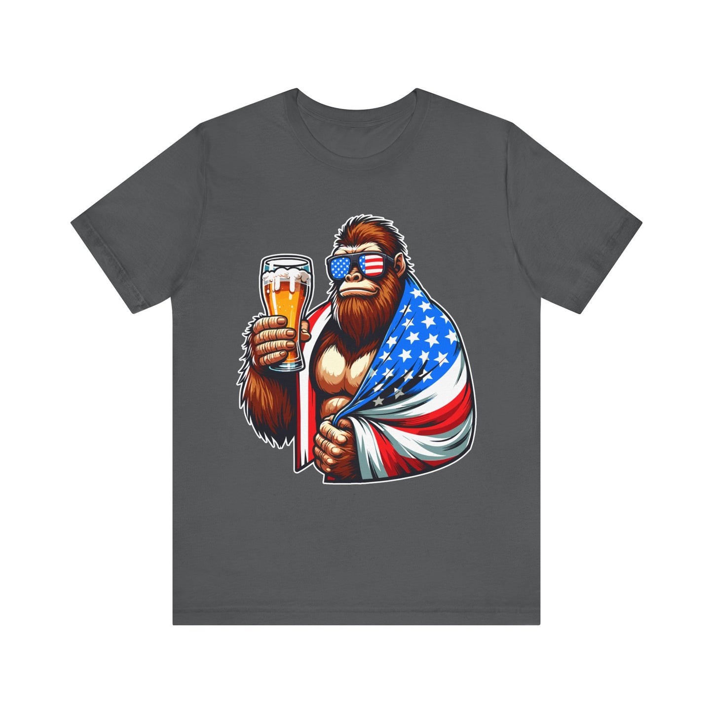 Patriotic 4th of July Unisex Jersey Short Sleeve Tee Big Foot T-shirt