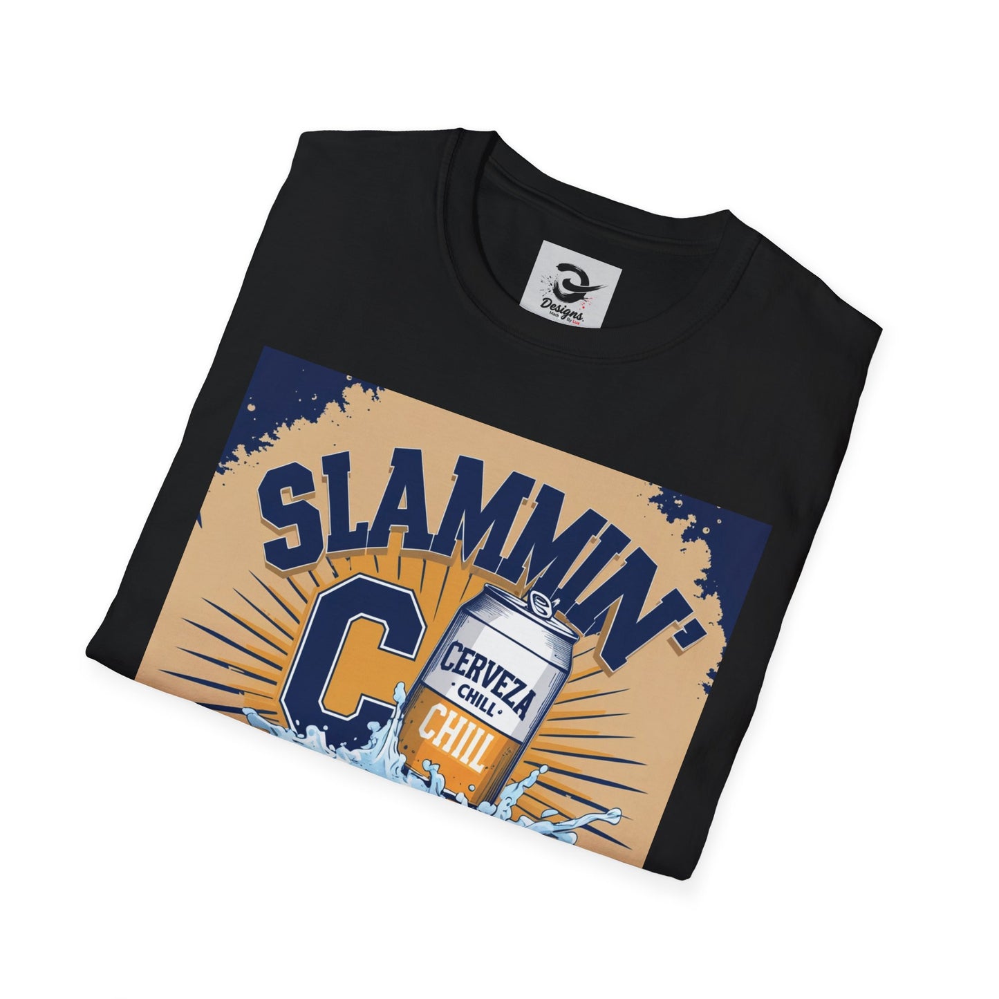 Slammin' Cerveza Unisex Softstyle T-Shirt, Chill Vibes Tee, Casual Summer Shirt, Gift for Beer Lovers, Beachwear