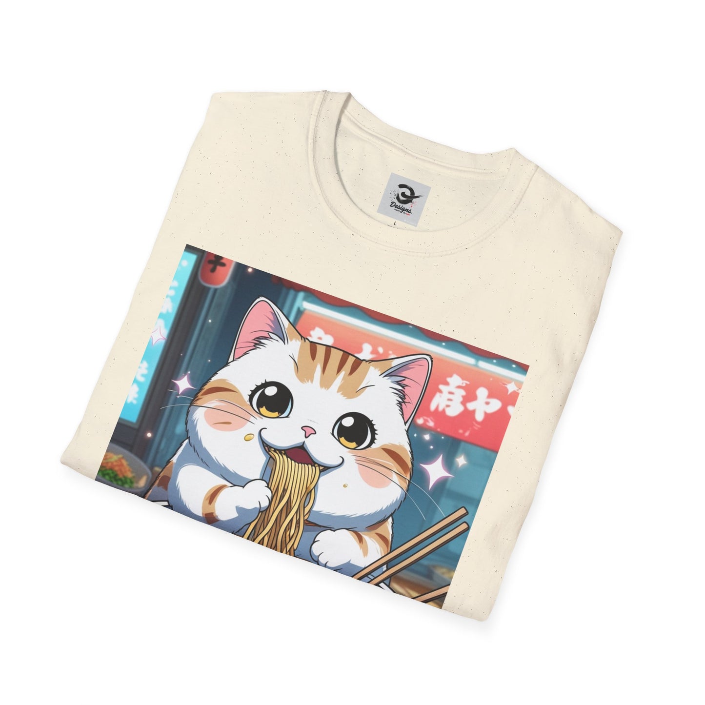 Cute Cat Ramen T-Shirt - Fun and Cozy Design A kawaii anime-style Tshirt