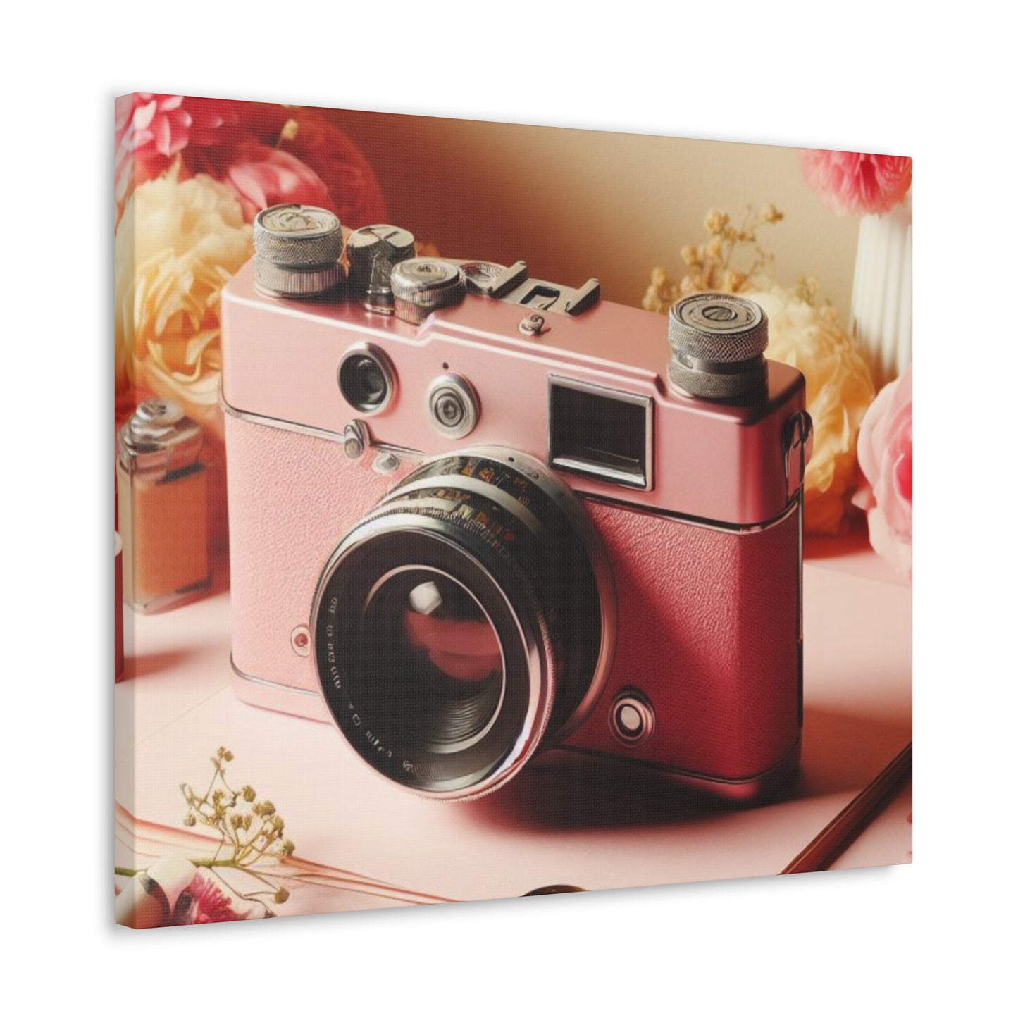 Pretty in Pink: A Vintage Camera Canvas Gallery Wrap