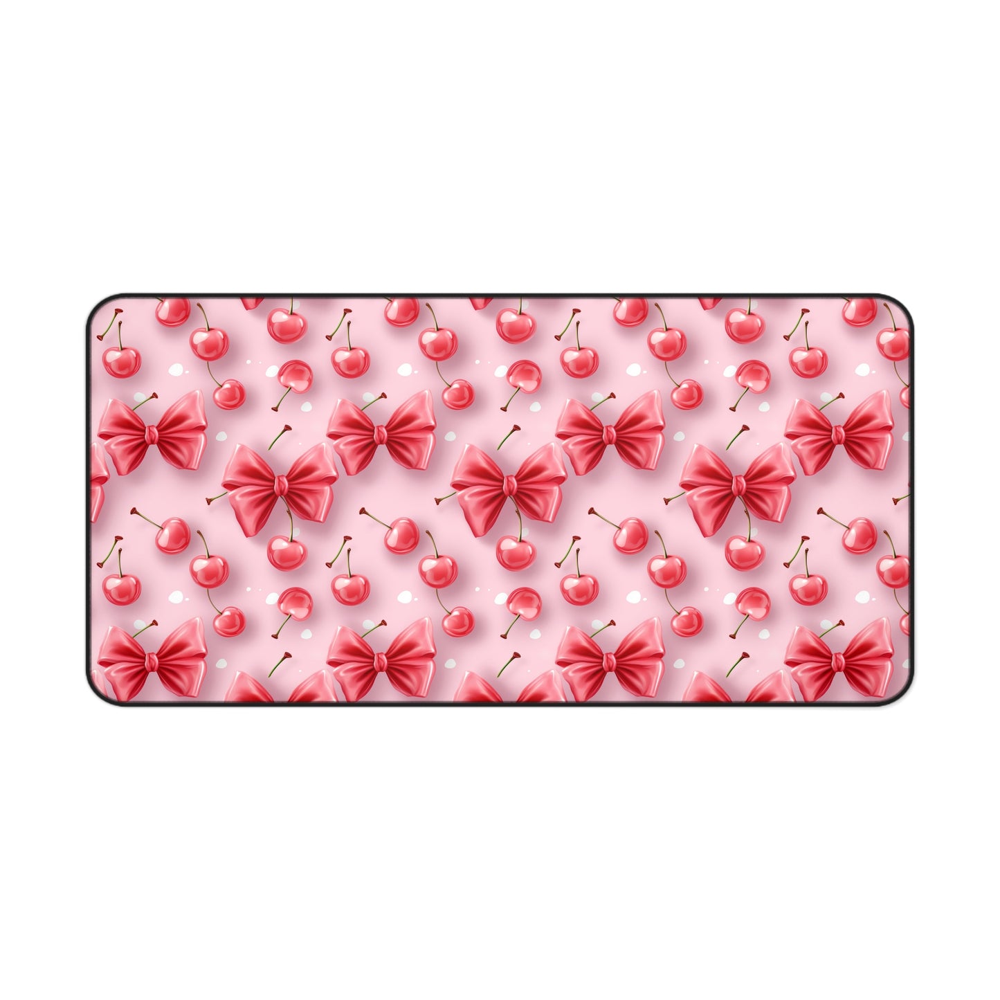 Cute Cherry Bow Desk Mat - Fun and Playful Workspace Decor