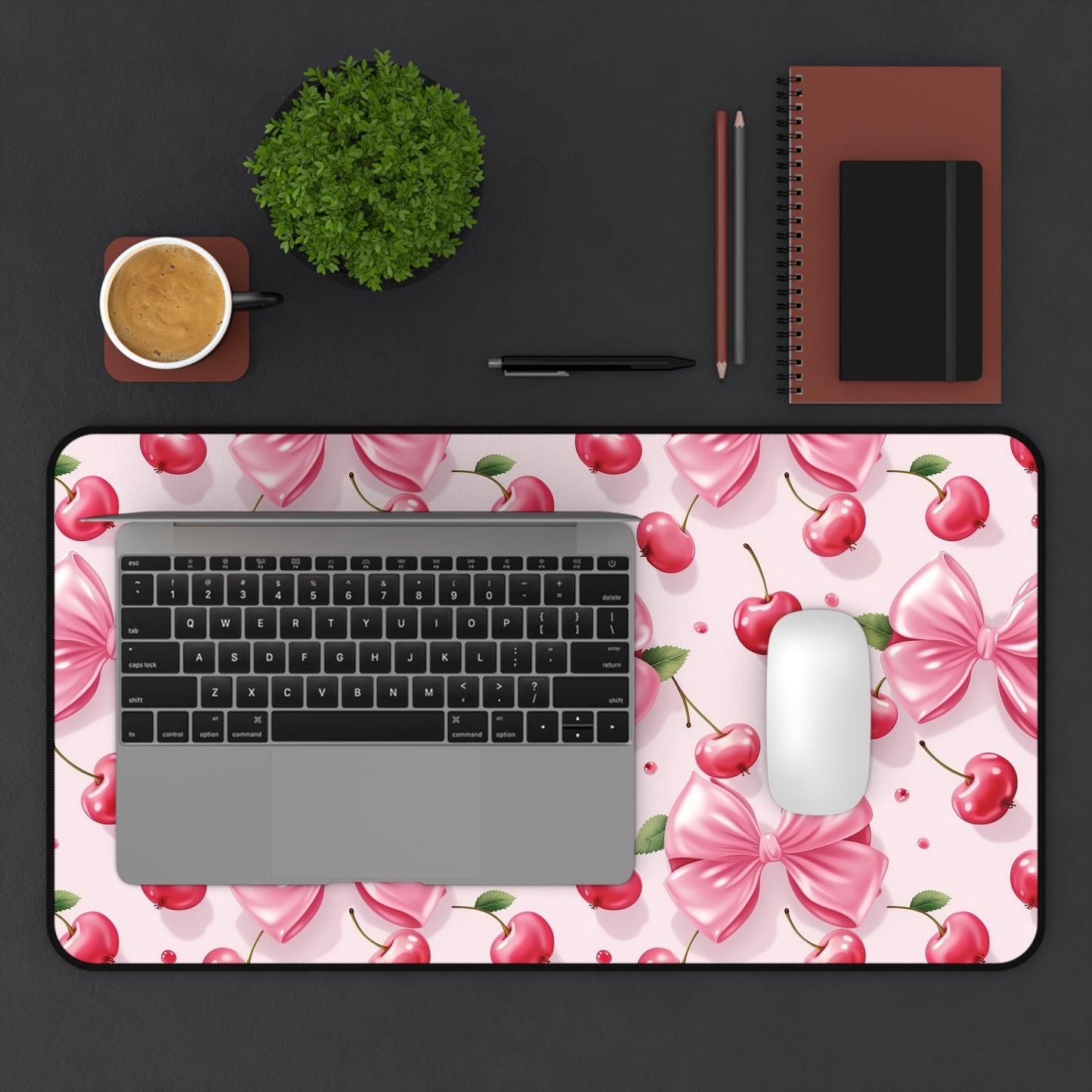 Charming Cherry Blossom Desk Mat, Cute Office Decor, Floral Desk Pad, Gifts for Her, Home Office Accessories, Spring Vibes