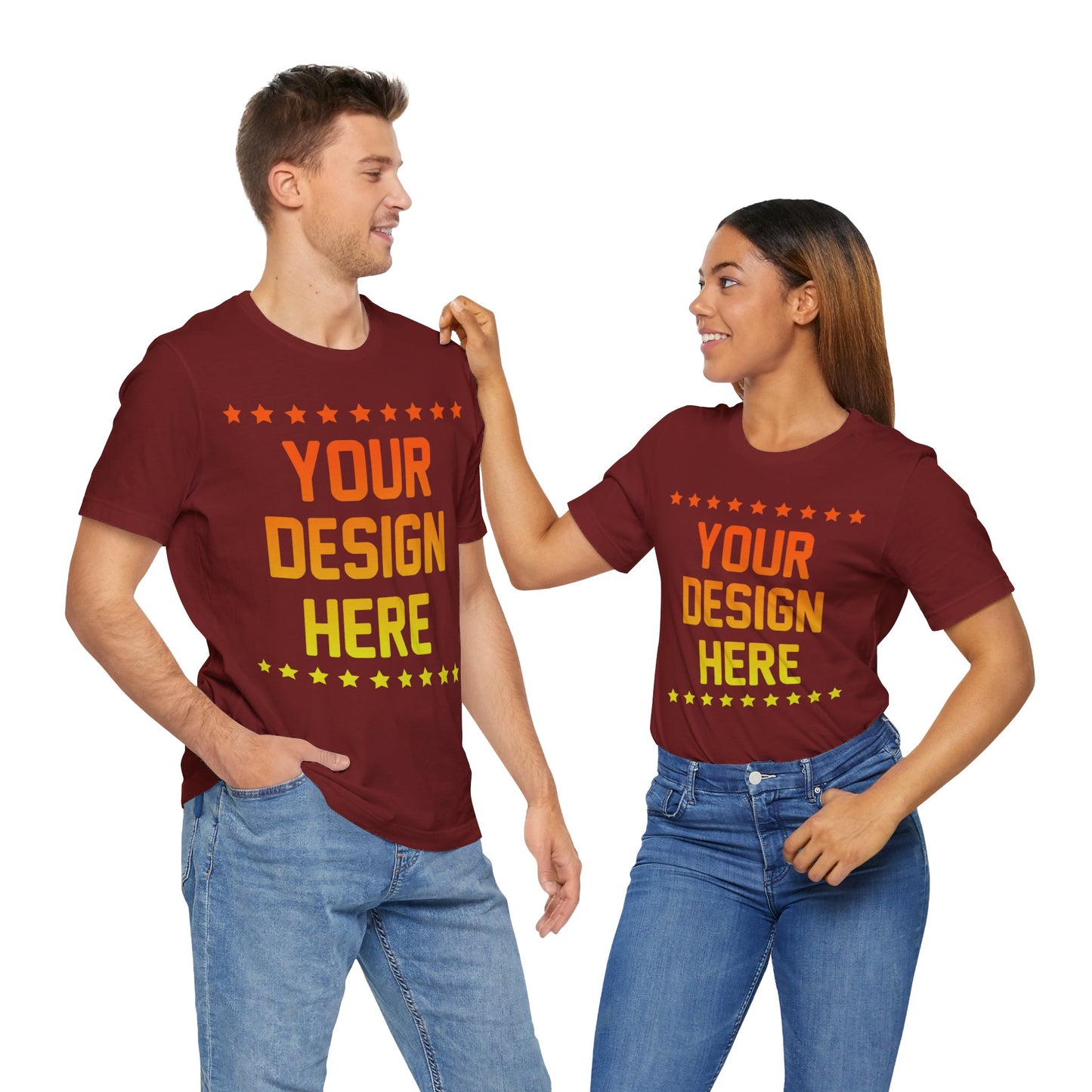 Custom T-shirt Designs Unisex Jersey Short Sleeve Tee Wear Your Own Design