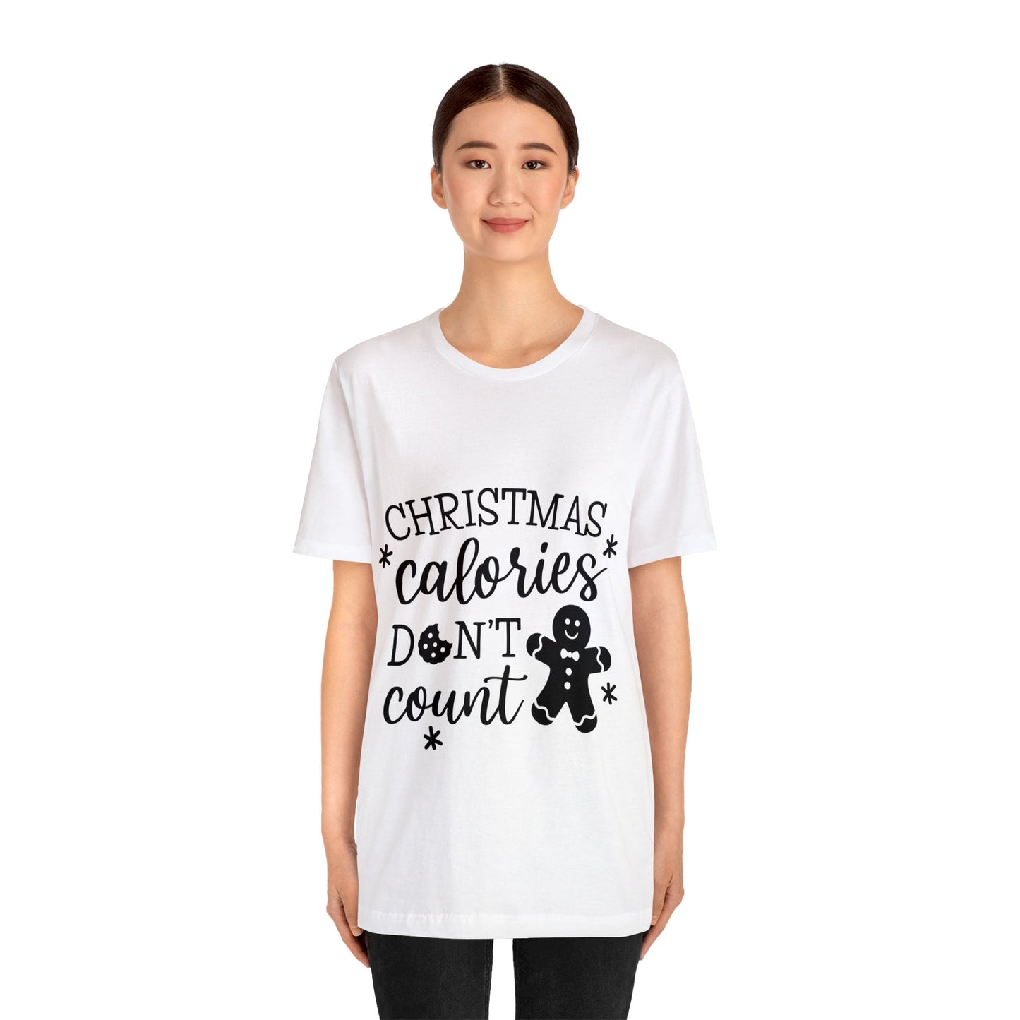 Christmas Calories Don't Count - Humorous Women's Jersey Short Sleeve Tee