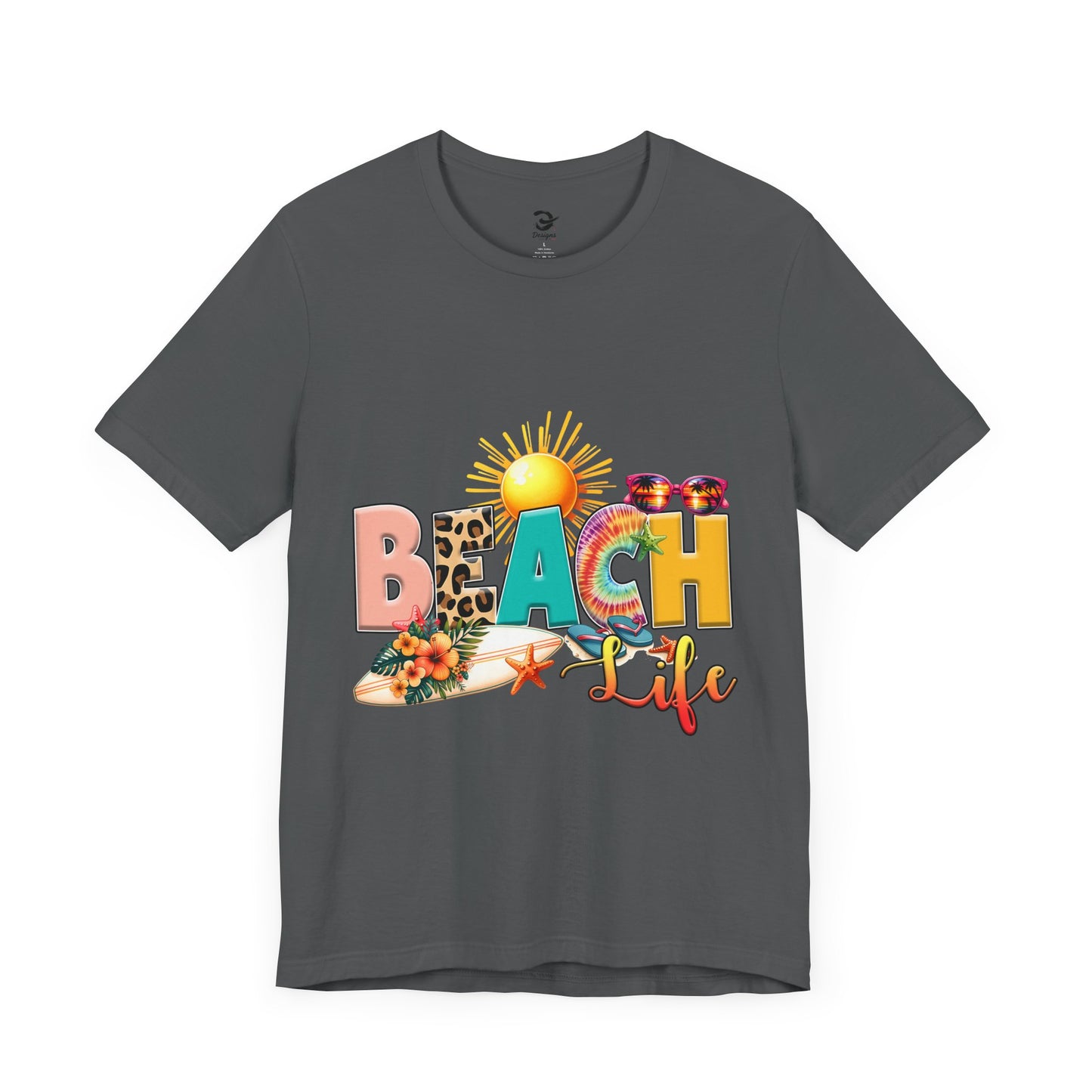 Beach Life Tee –  Short Sleeve Shirt, Summer T-Shirt, Vacation Clothing, Beachwear, Fun Gift for Ocean Lovers, Casual Style